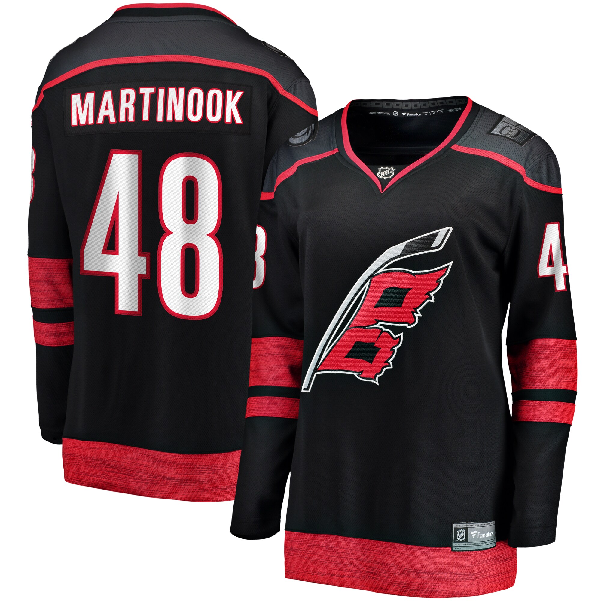 Women's Carolina Hurricanes Jordan Martinook Black Home Breakaway Player Jersey