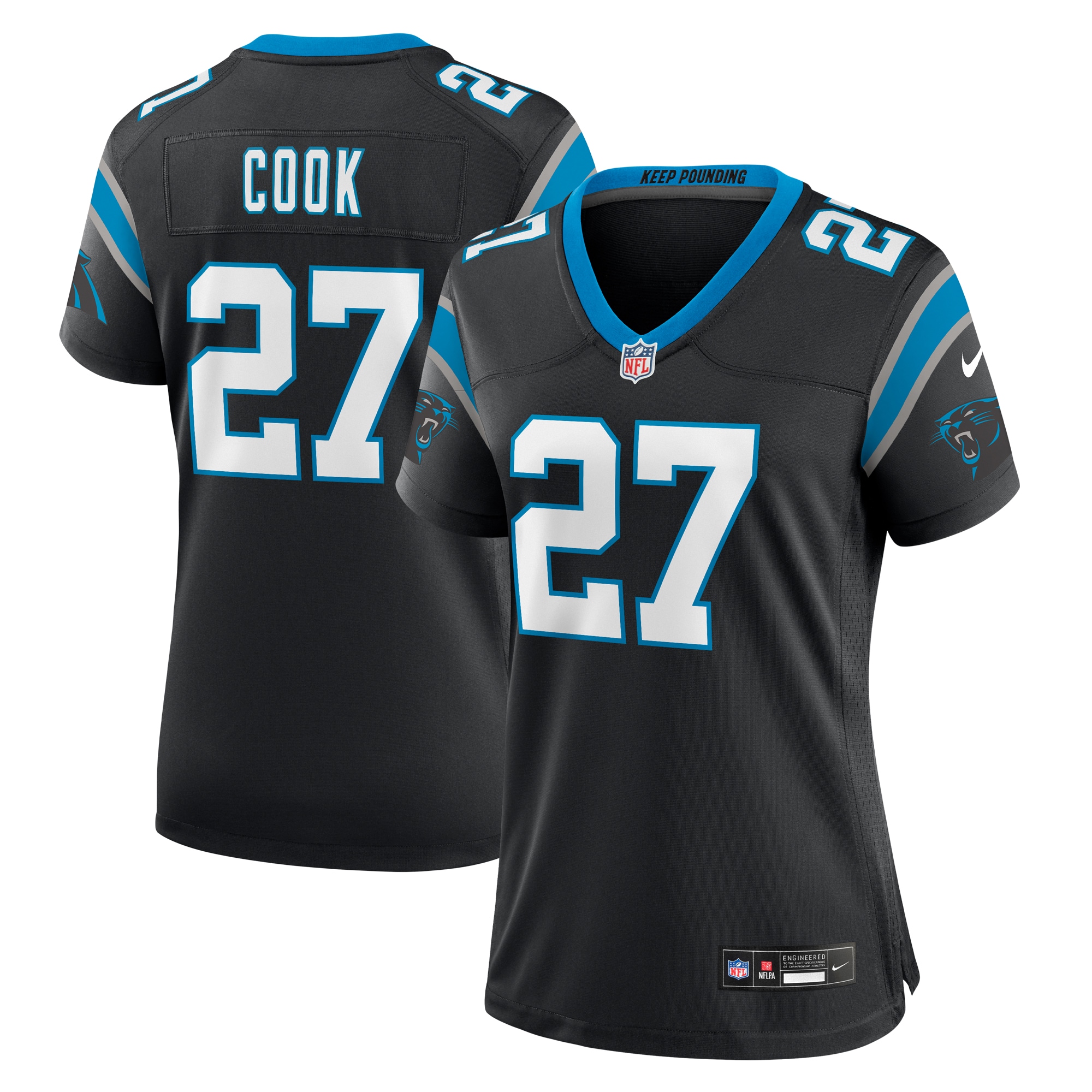 Women's Carolina Panthers Alex Cook Black Game Jersey Js8419