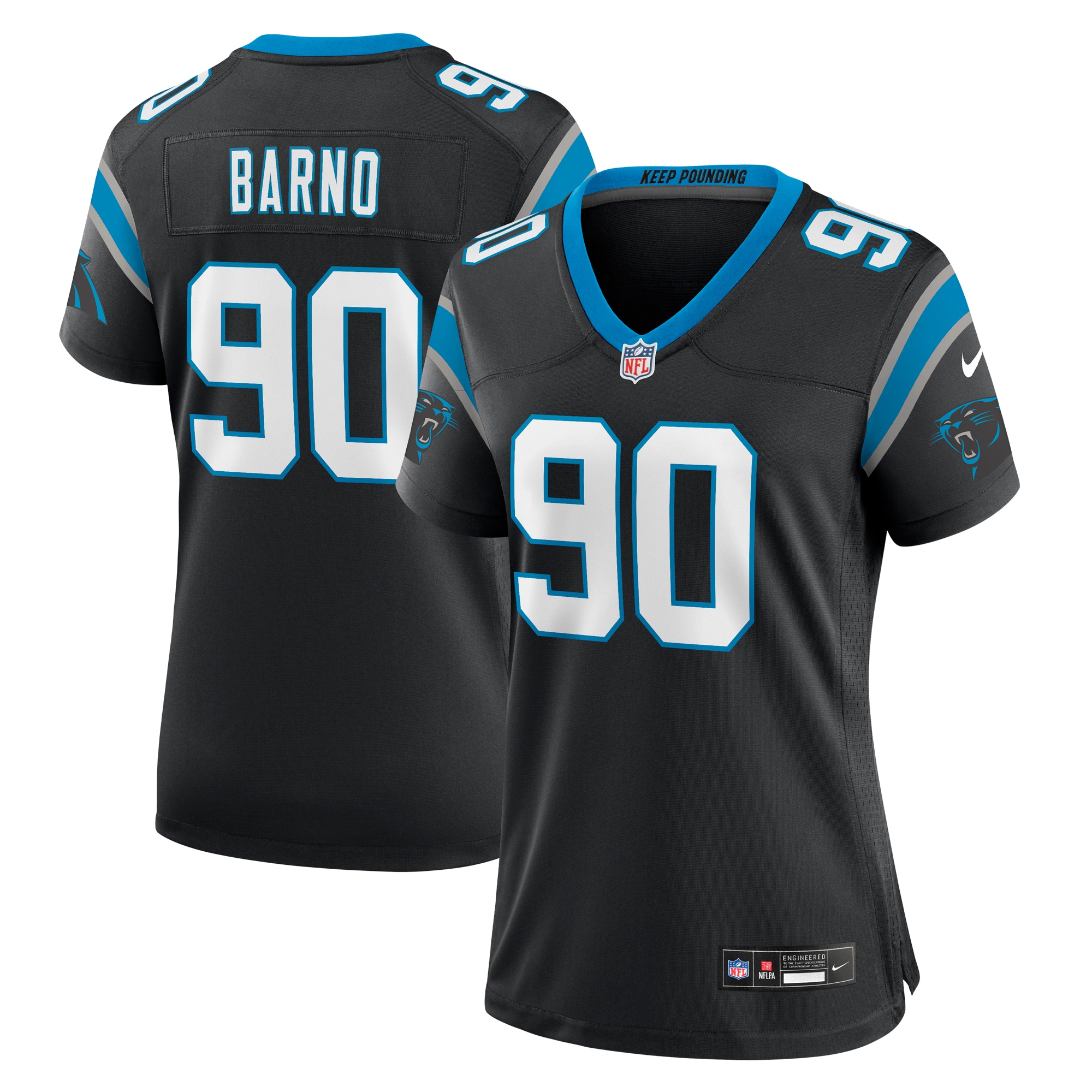 Women's Carolina Panthers Amare Barno Black Team Game Jersey Js7972