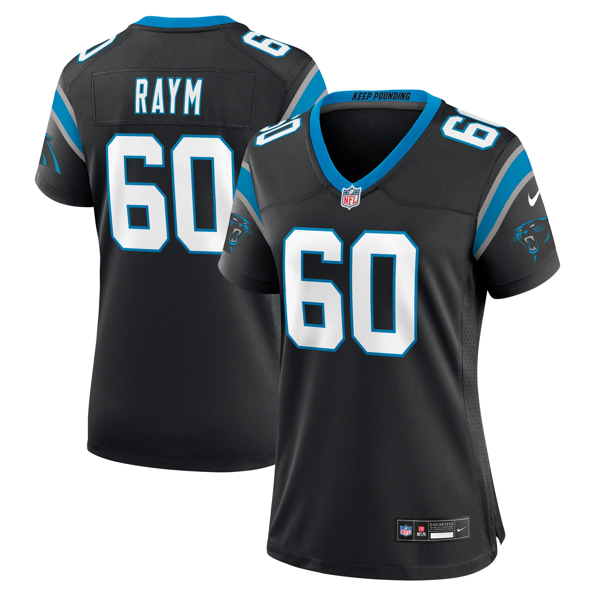 Women's Carolina Panthers Andrew Raym Black Game Jersey Js5489