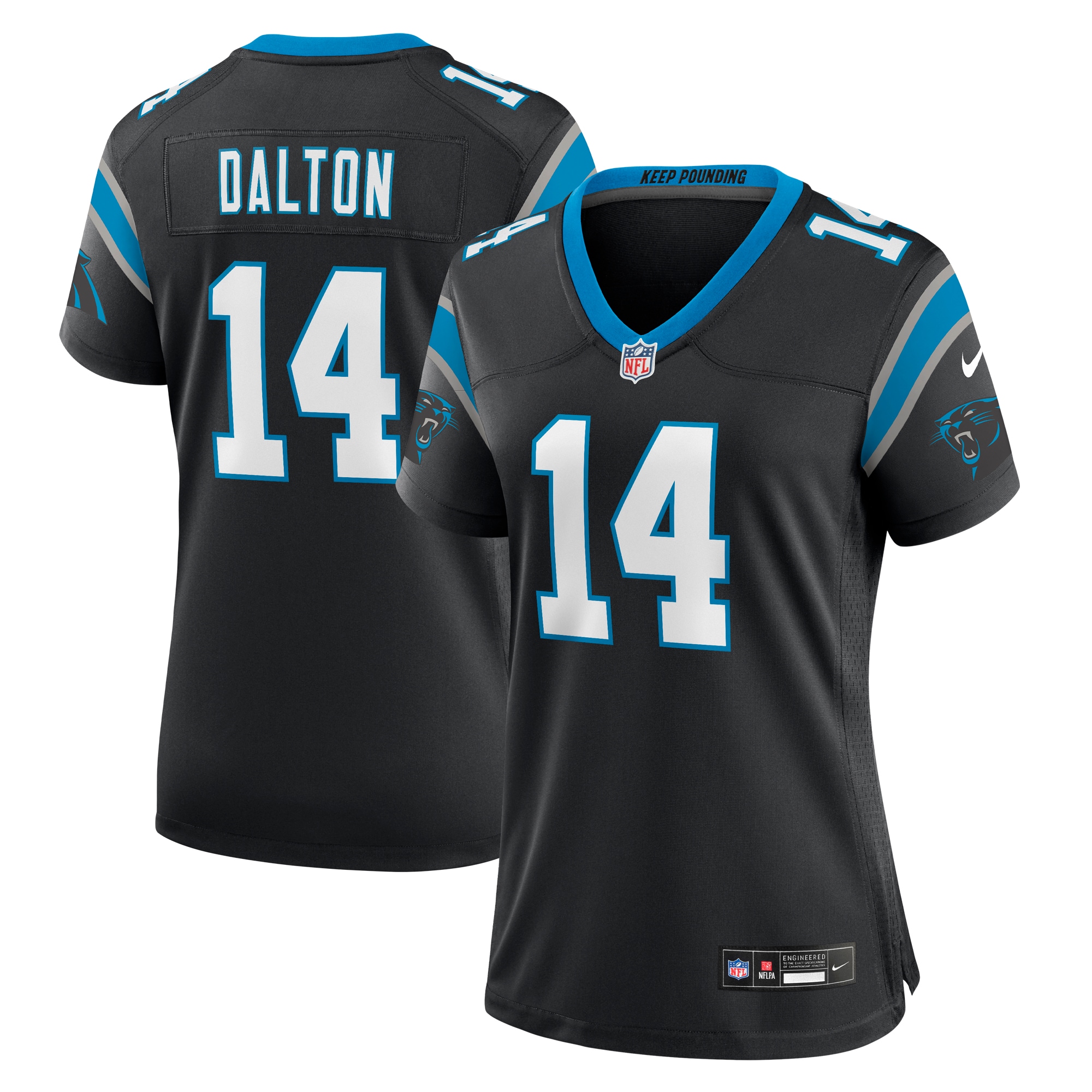 Women's Carolina Panthers Andy Dalton Black Team Game Jersey Js5252