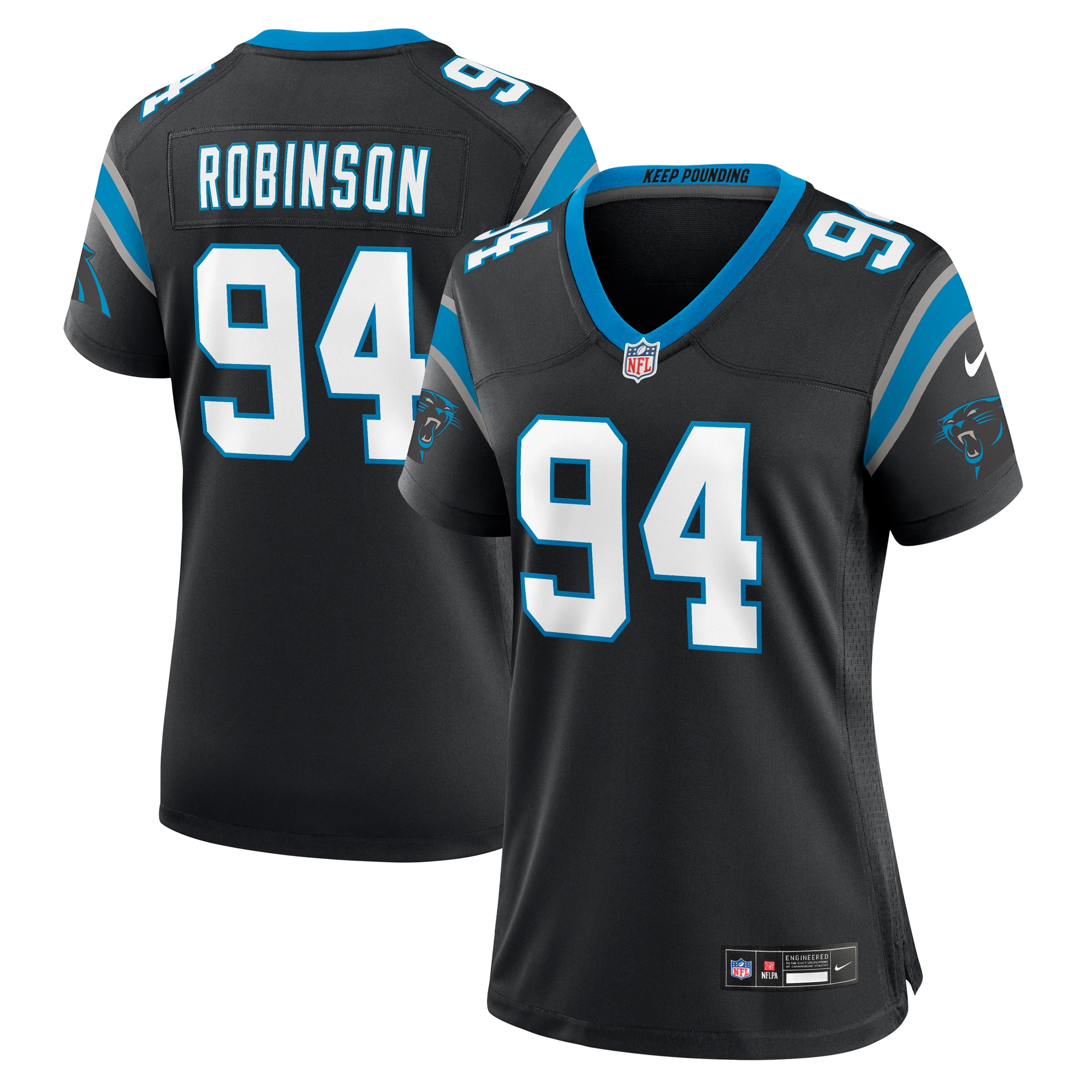 Women's Carolina Panthers A'shawn Robinson Black Game Jersey Js9928