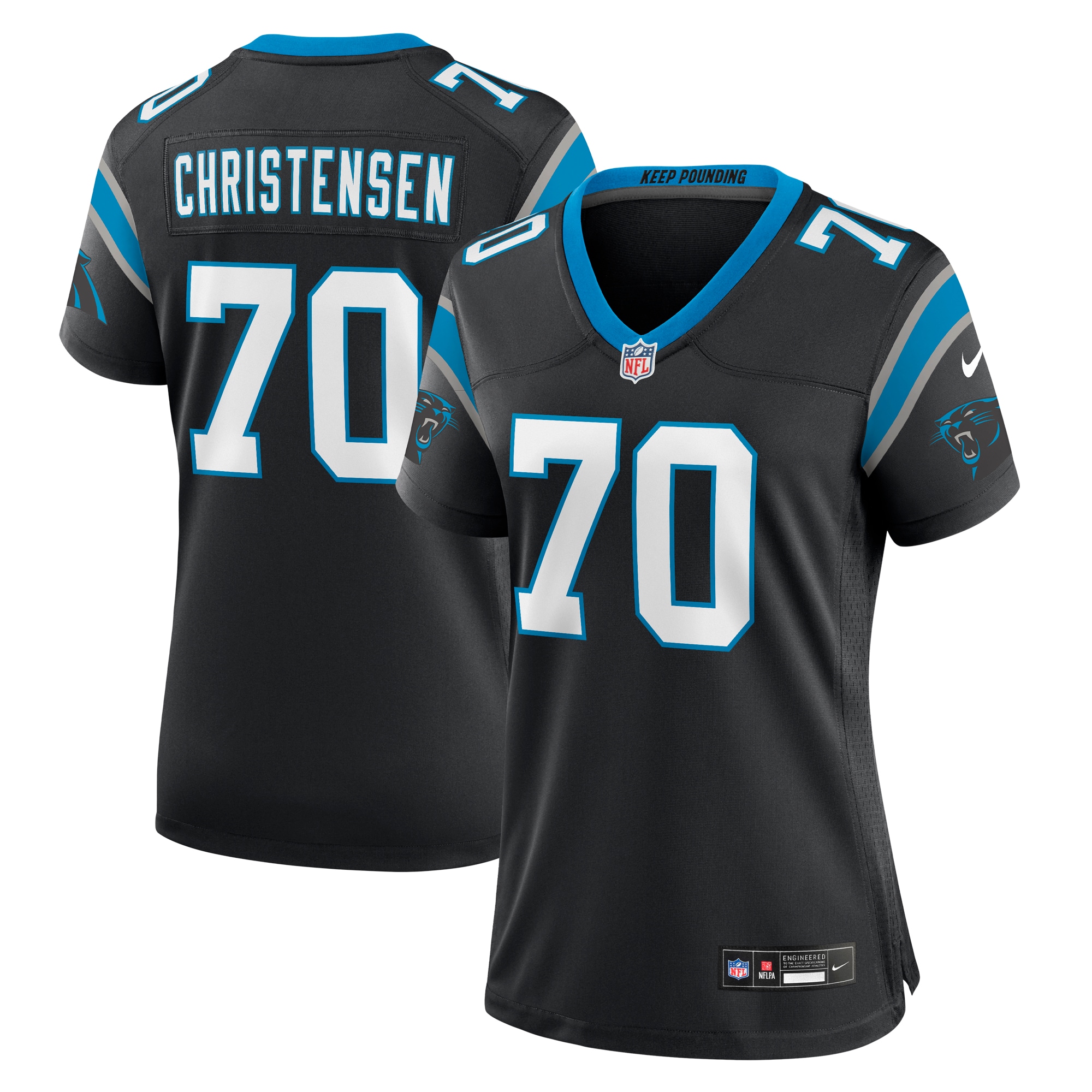 Women's Carolina Panthers Brady Christensen Black Team Game Jersey Js9751