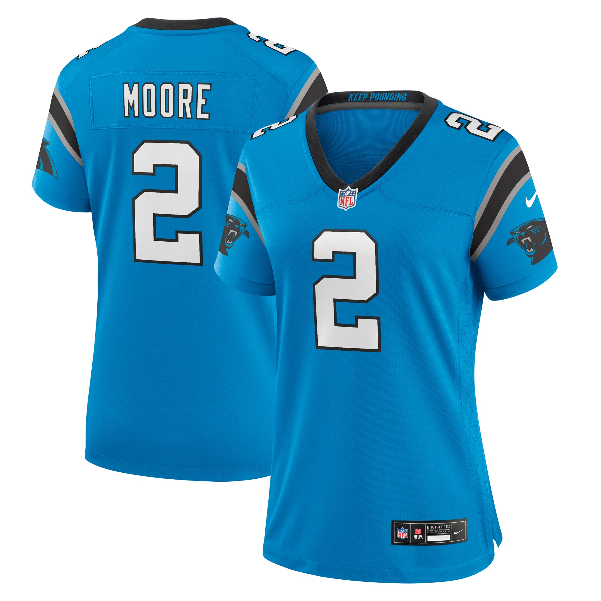 Women's Carolina Panthers D.j. Moore Blue Player Jersey Js1981