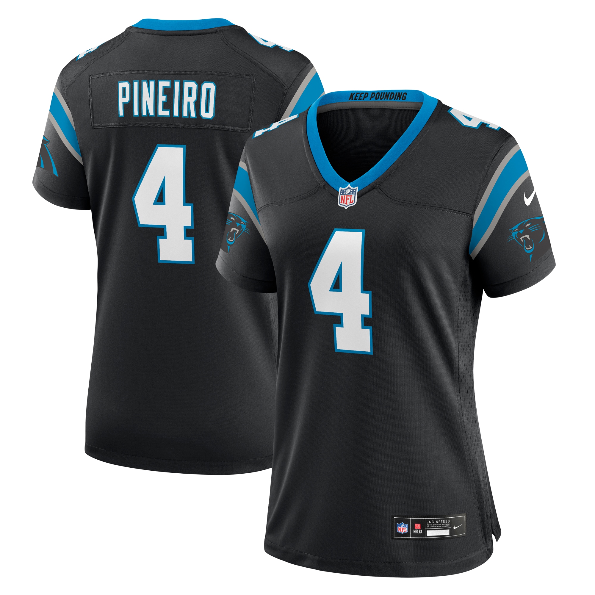 Women's Carolina Panthers Eddy Pineiro Black Team Game Jersey Js1205