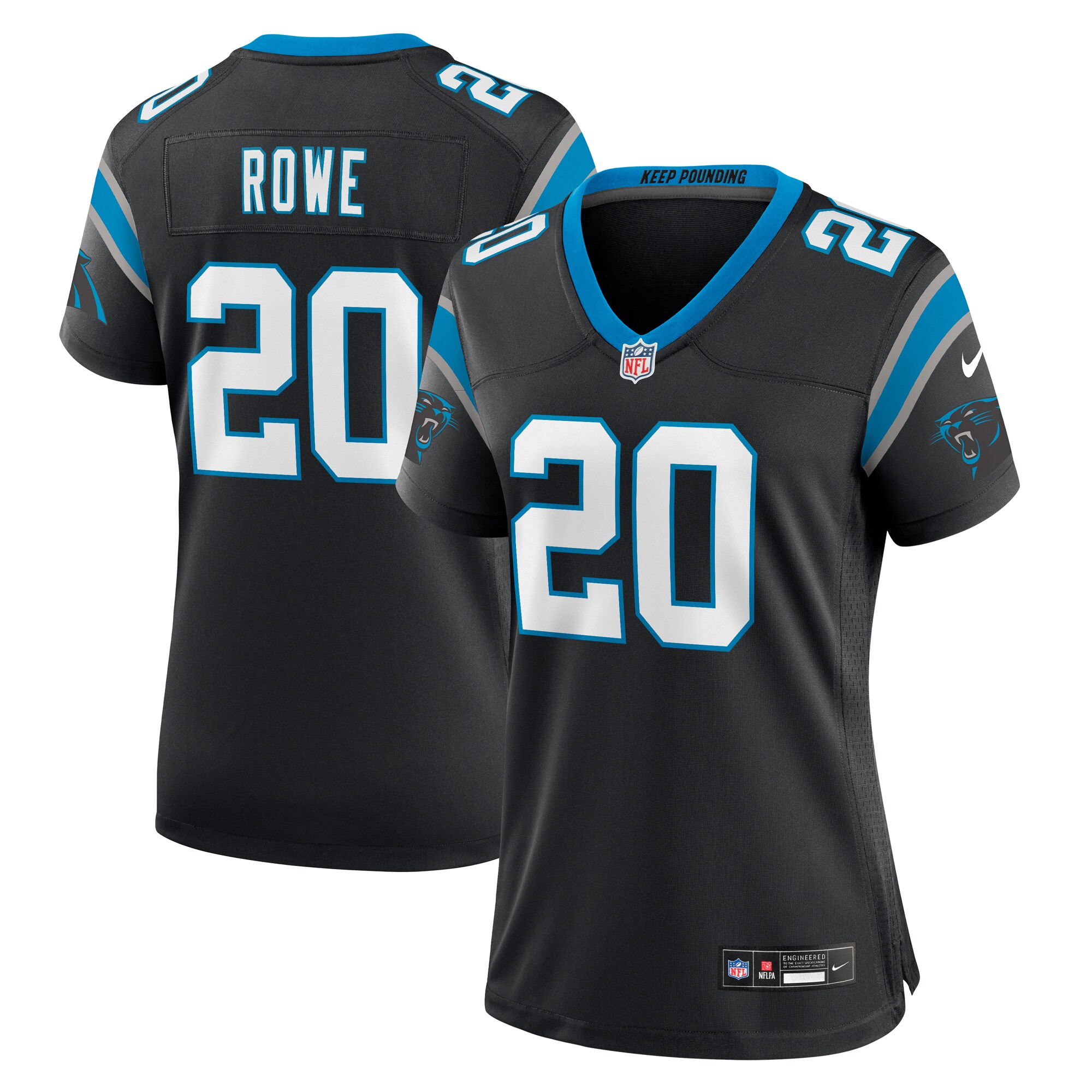 Women's Carolina Panthers Eric Rowe Black Game Jersey Js5180