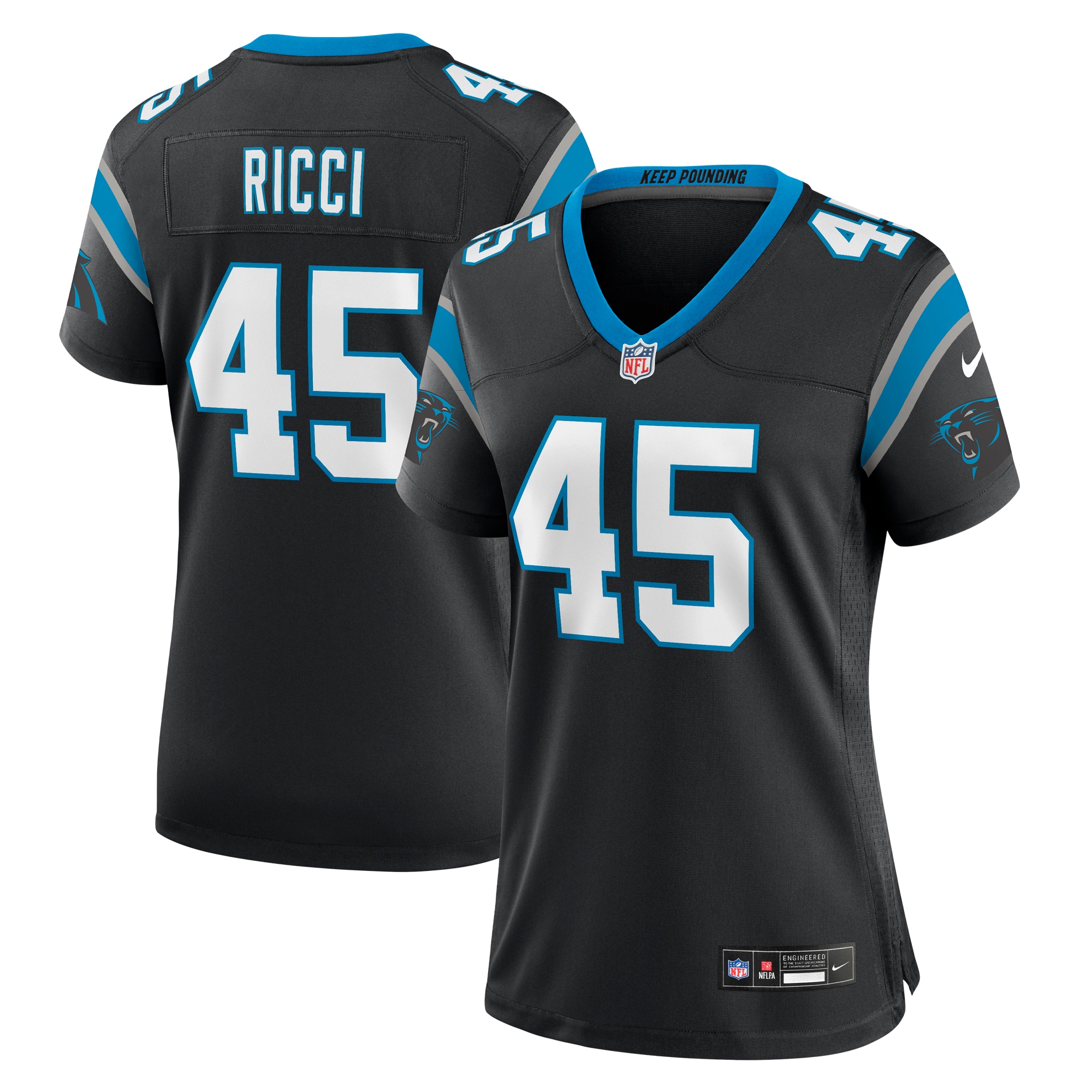 Women's Carolina Panthers Giovanni Ricci Black Team Game Jersey Js1632