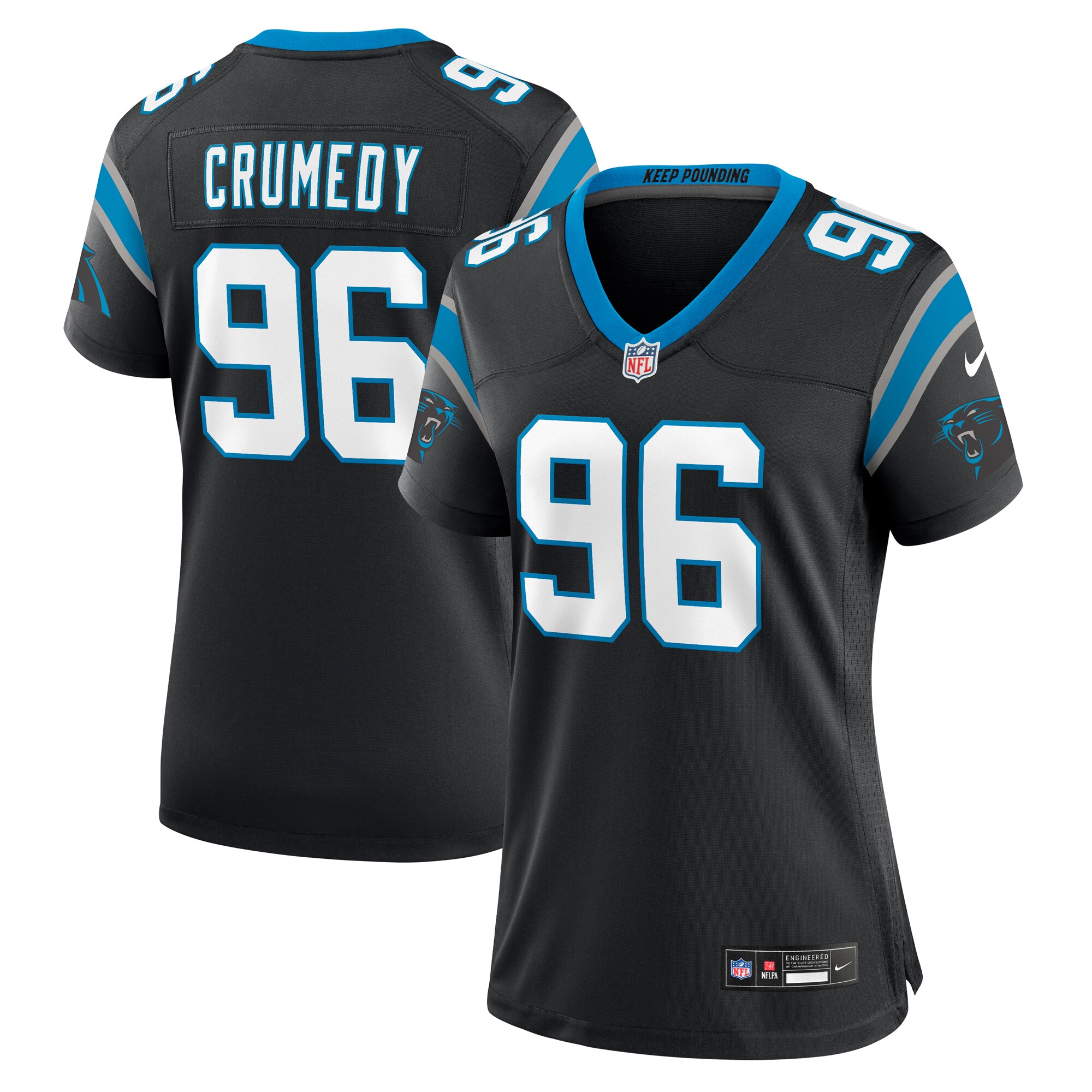 Women's Carolina Panthers Jaden Crumedy Black Game Jersey Js8753