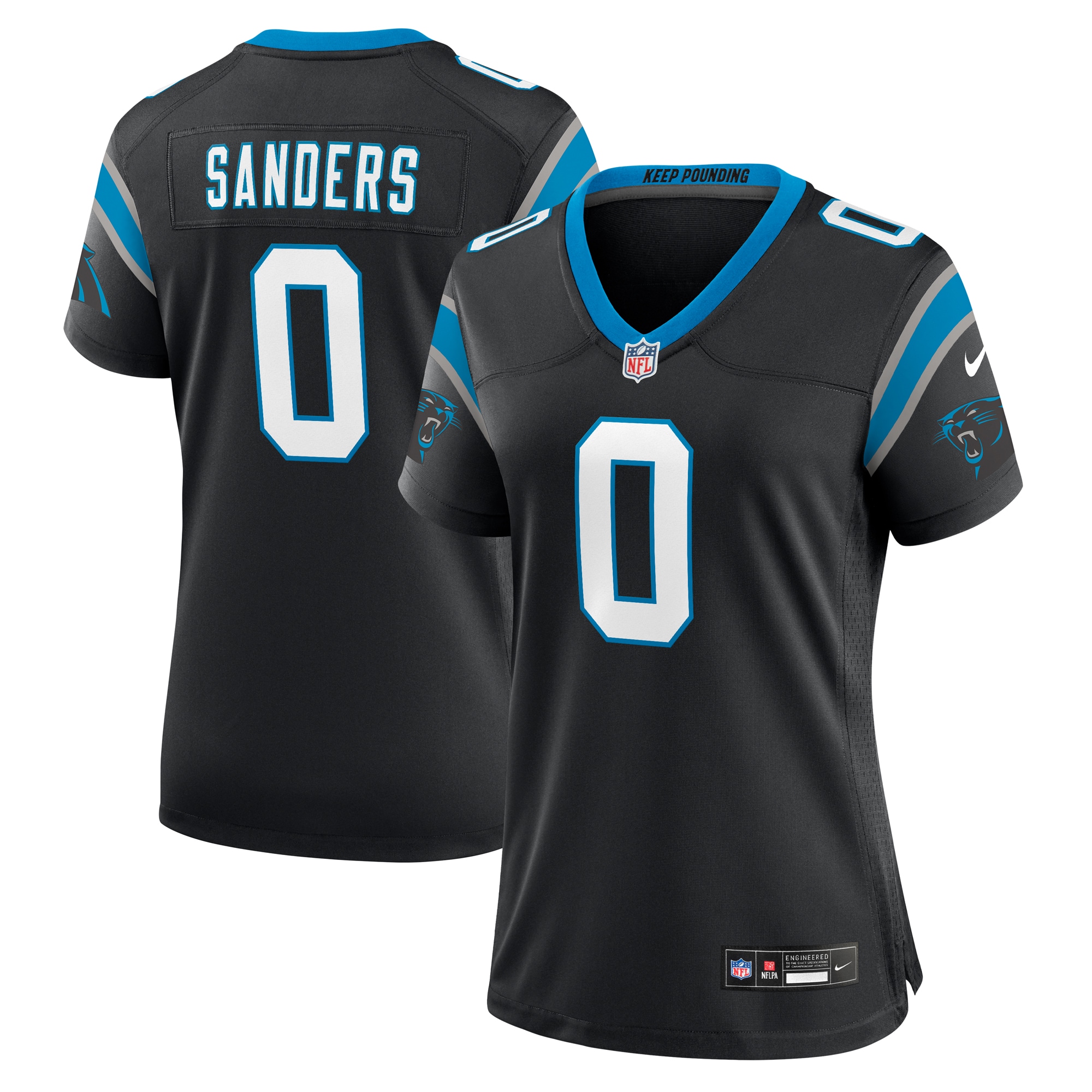 Women's Carolina Panthers Ja'tavion Sanders Black Game Jersey Js8313
