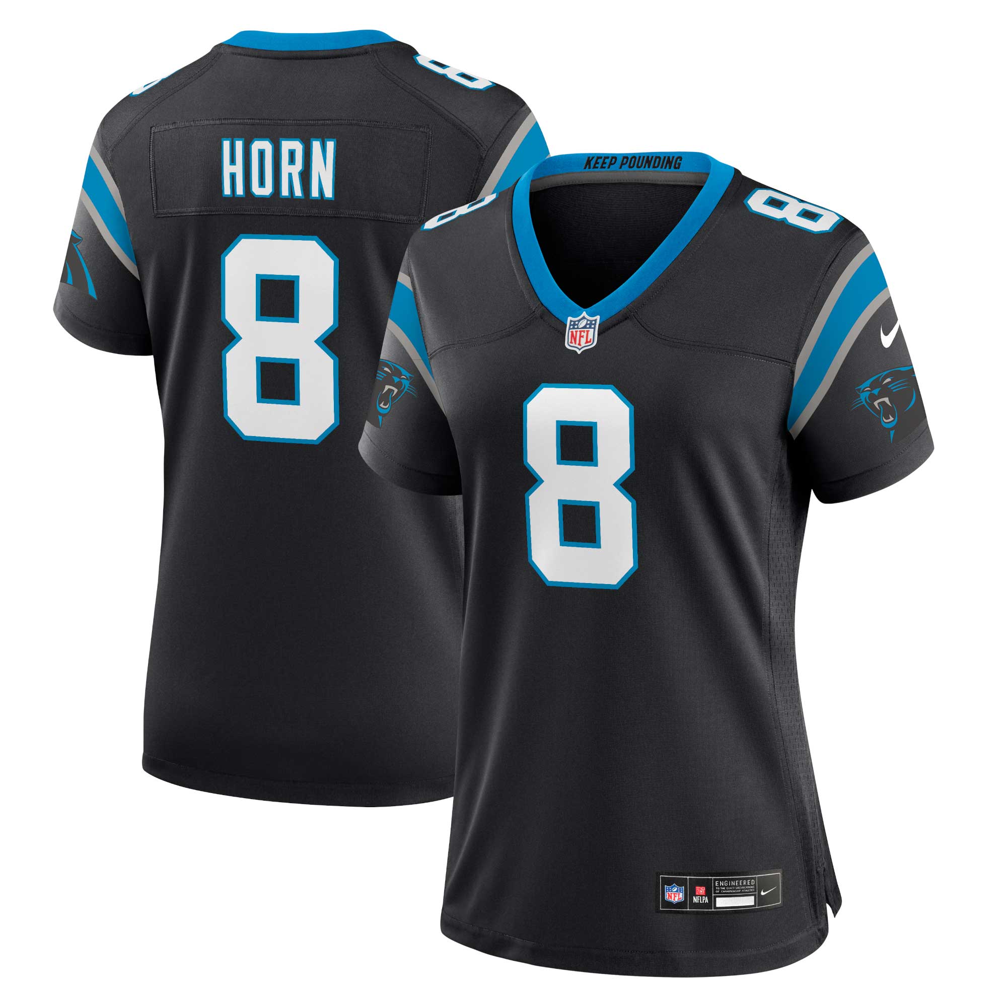 Women's Carolina Panthers Jaycee Horn Black Player Jersey Js3812