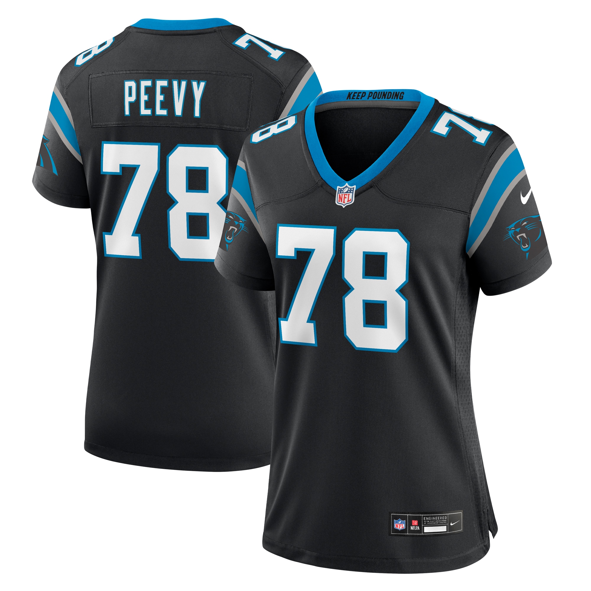 Women's Carolina Panthers Jayden Peevy Black Game Jersey Js4339