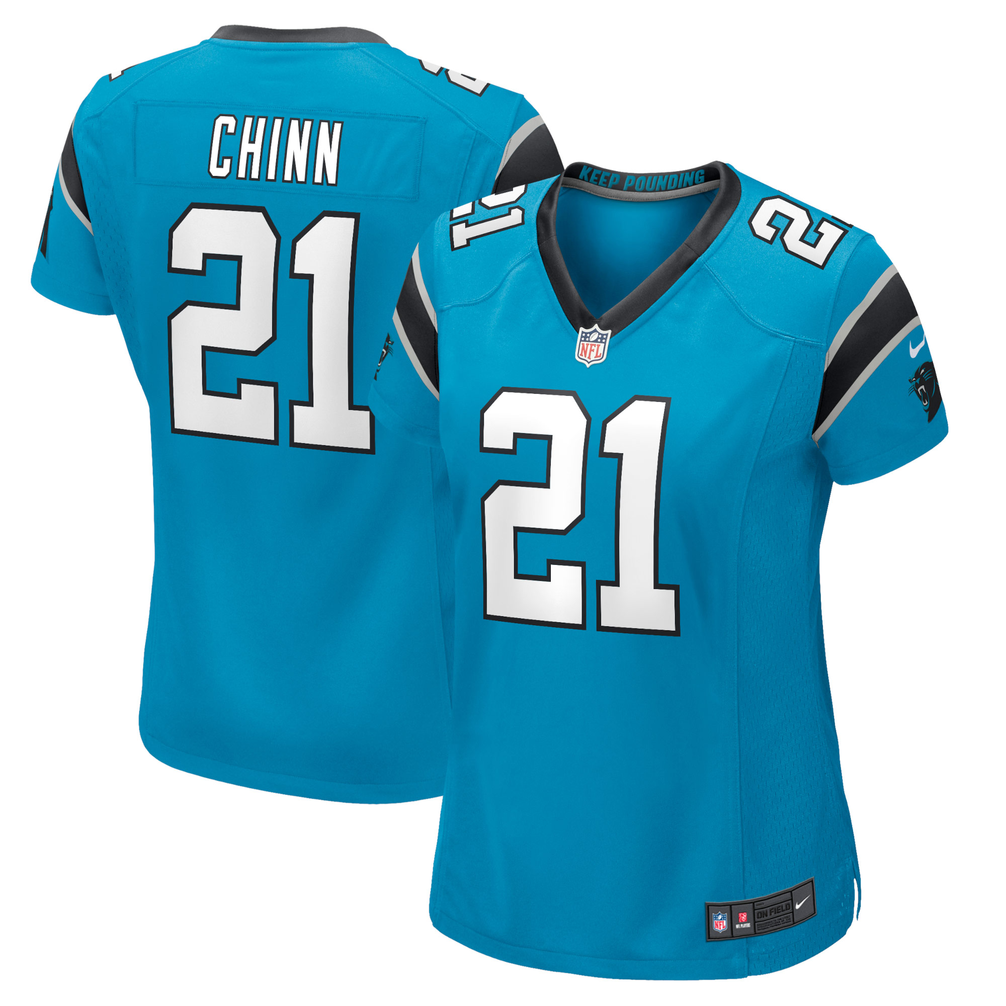 Women's Carolina Panthers Jeremy Chinn Blue Player Game Jersey Js3206