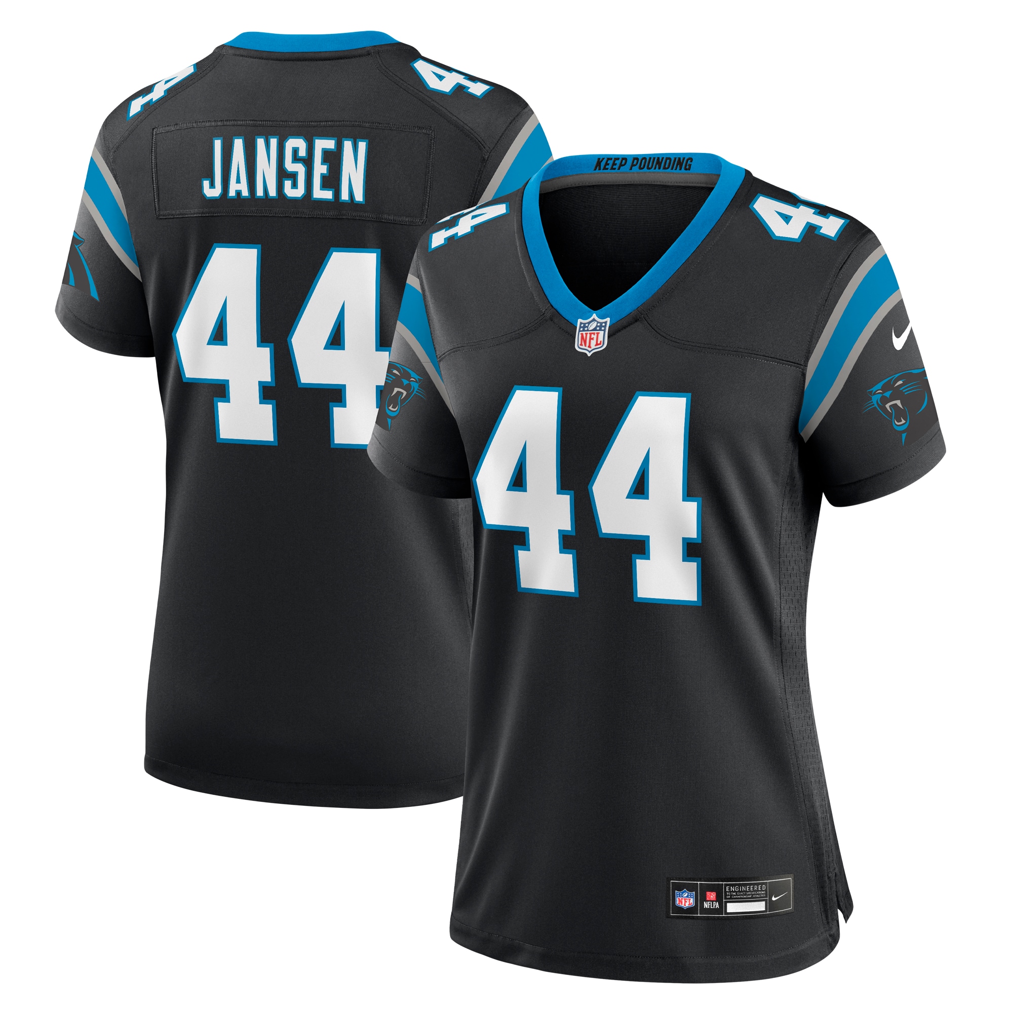 Women's Carolina Panthers J.j. Jansen Black Team Game Jersey Js7287
