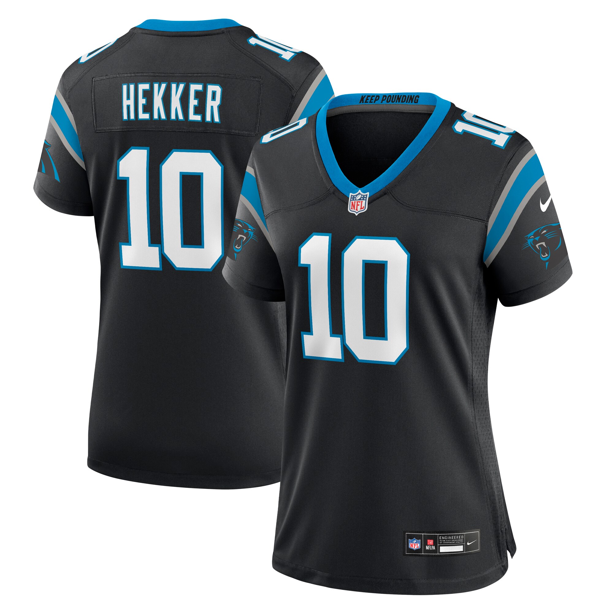 Women's Carolina Panthers Johnny Hekker Black Team Game Jersey Js7825