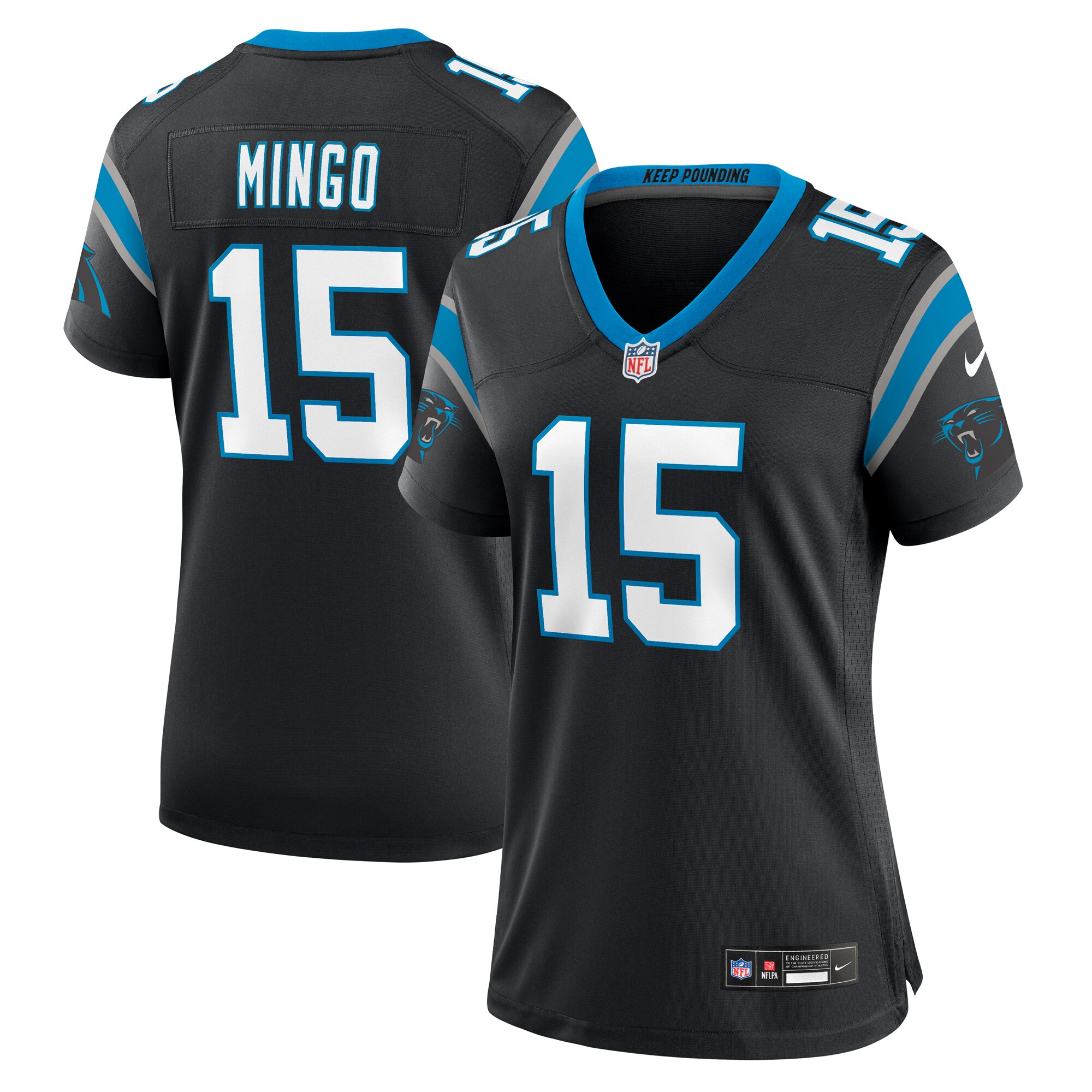 Women's Carolina Panthers Jonathan Mingo Black Game Jersey Js9129
