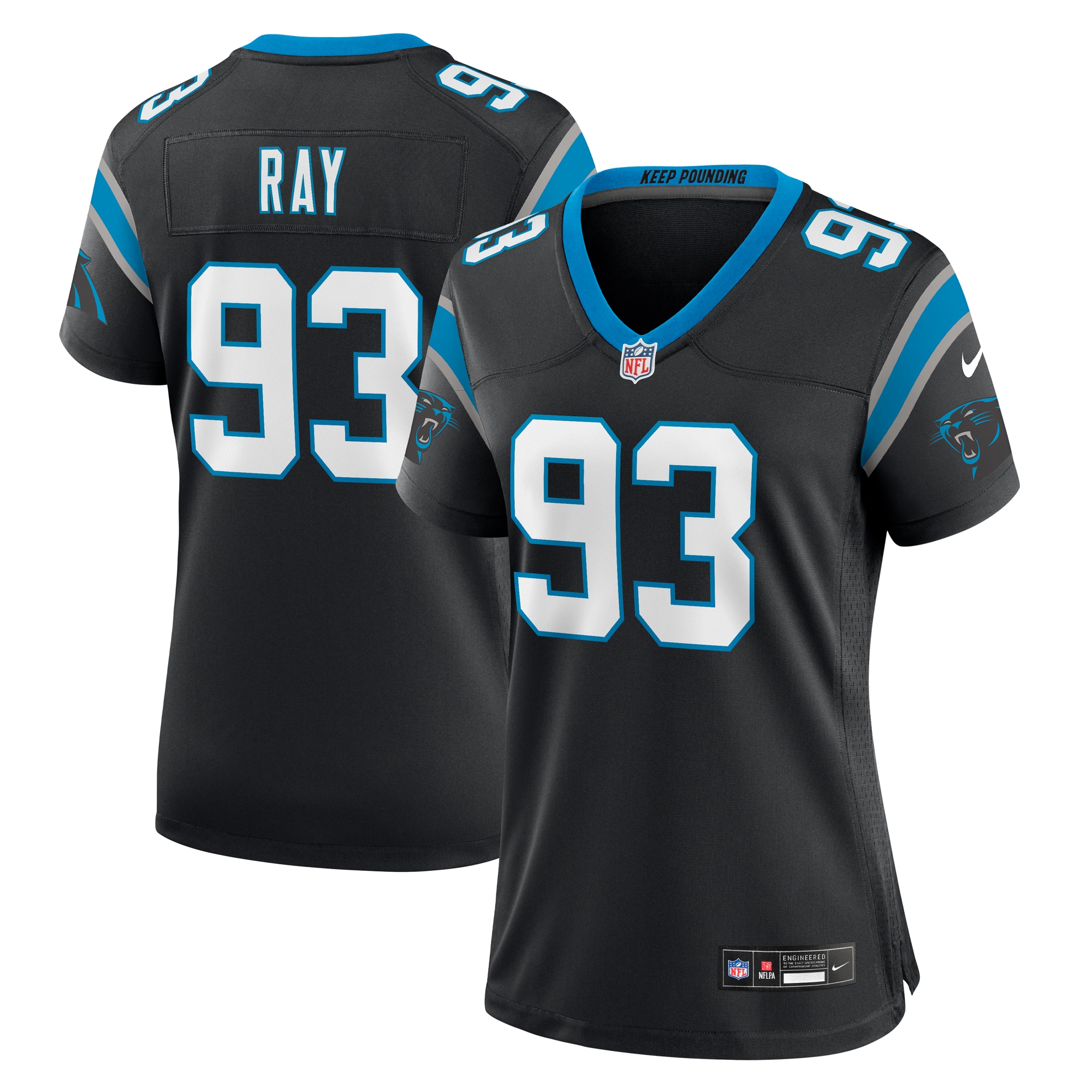 Women's Carolina Panthers Labryan Ray Black Team Game Jersey Js5648