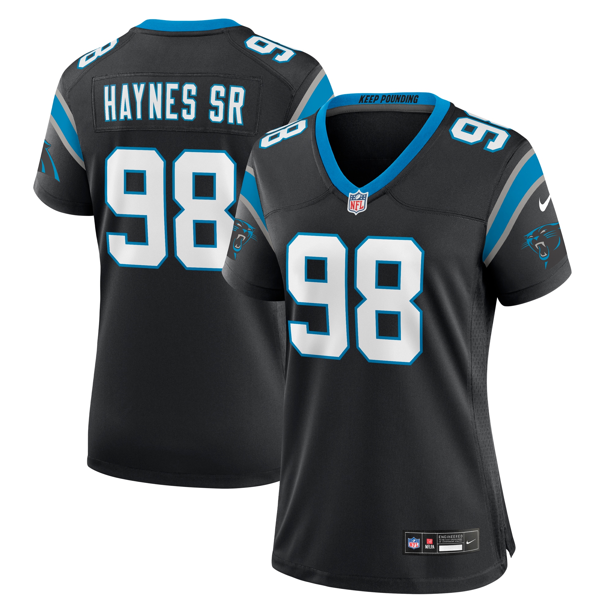 Women's Carolina Panthers Marquis Haynes Sr. Black Team Game Jersey Js2393