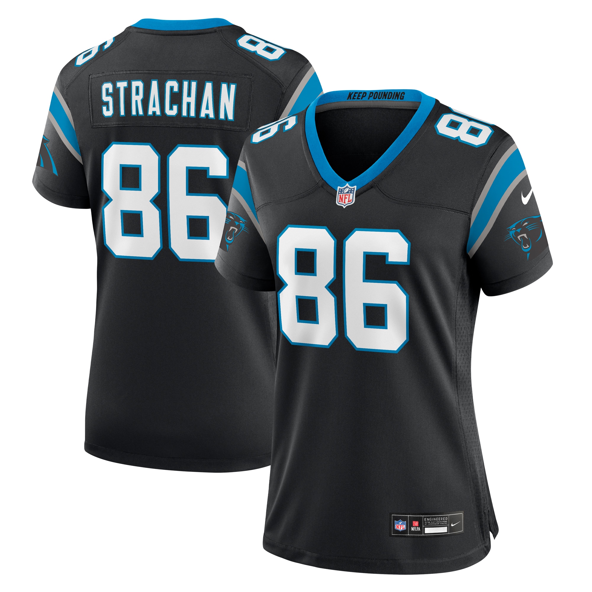 Women's Carolina Panthers Mike Strachan Black Game Jersey Js4663