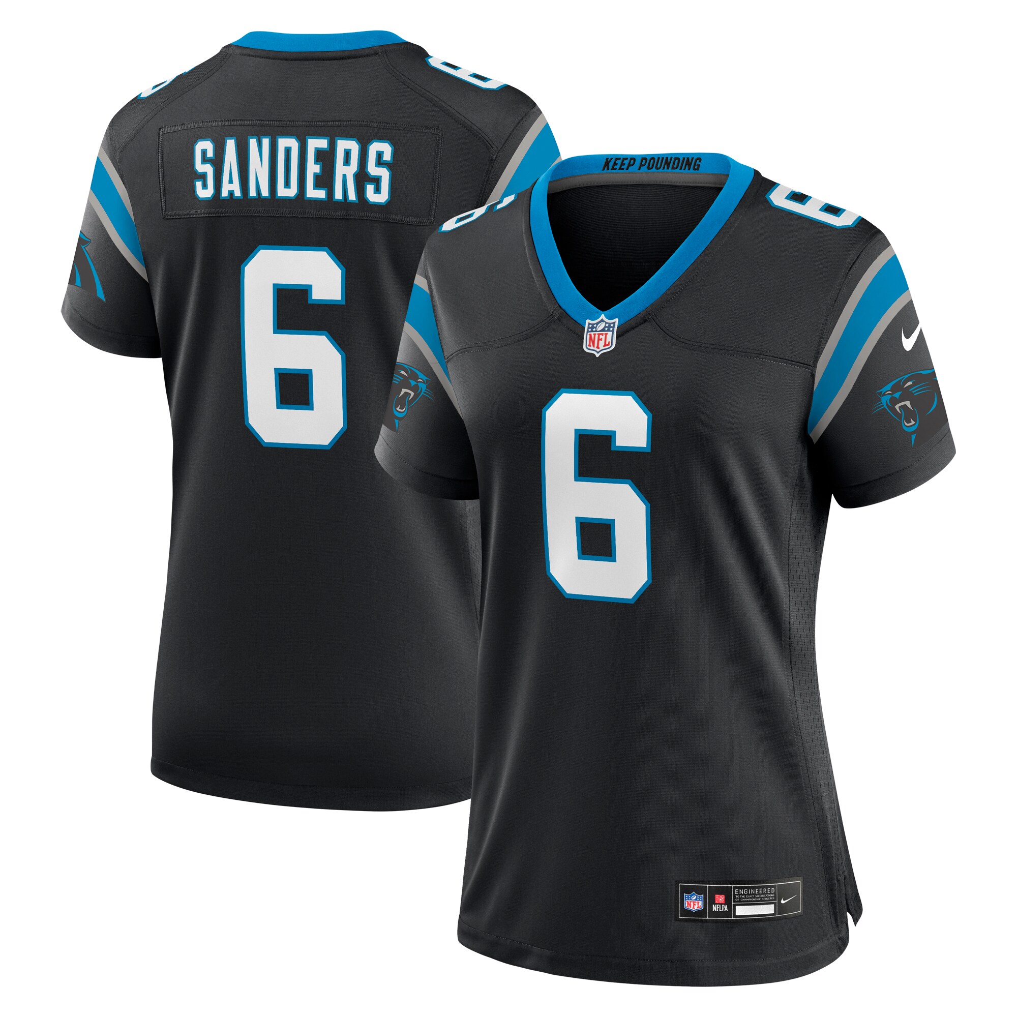 Women's Carolina Panthers Miles Sanders Black Women's All Player Jersey Js7250
