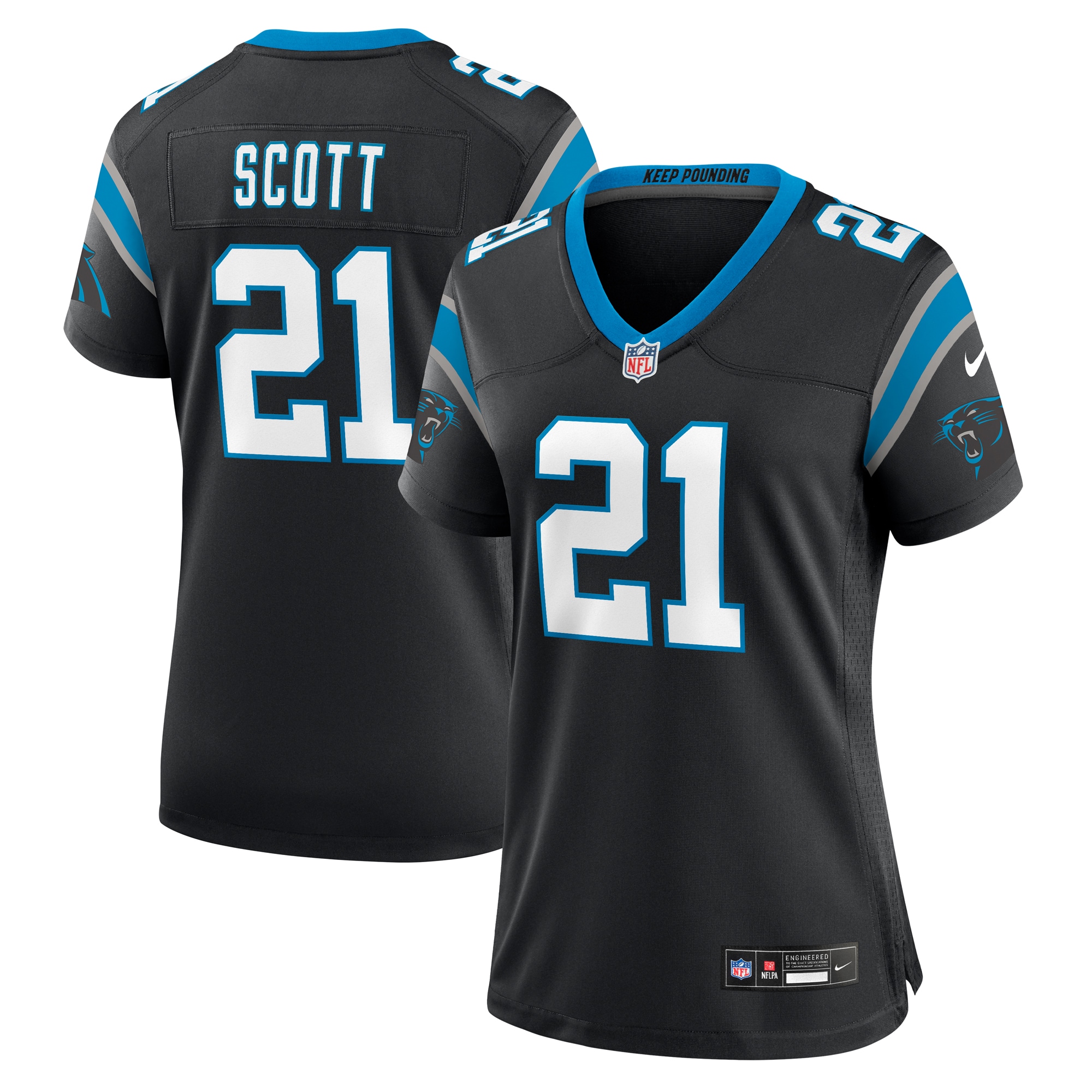 Women's Carolina Panthers Nick Scott Black Game Jersey Js2597
