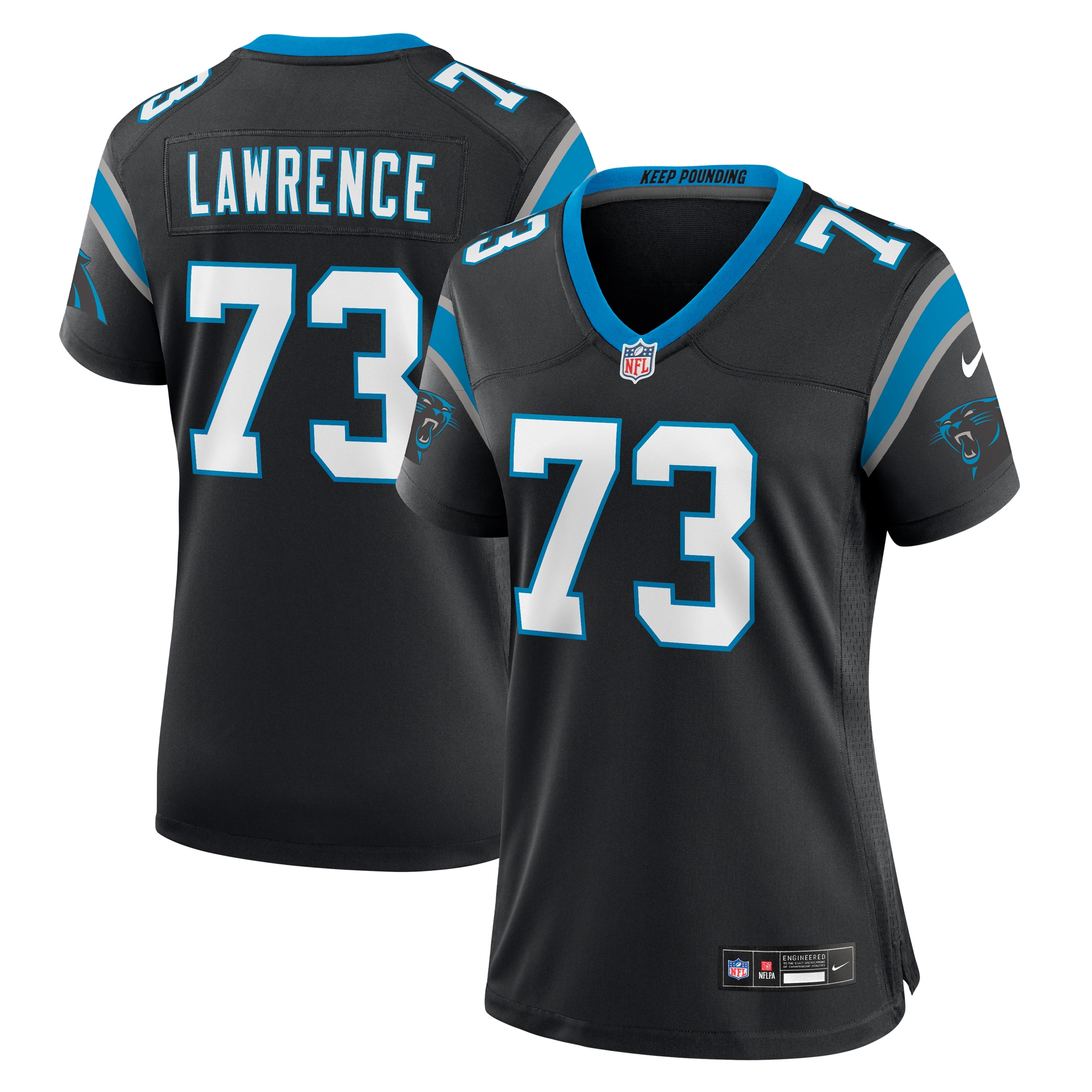 Women's Carolina Panthers Rashard Lawrence Black Game Jersey Js5302