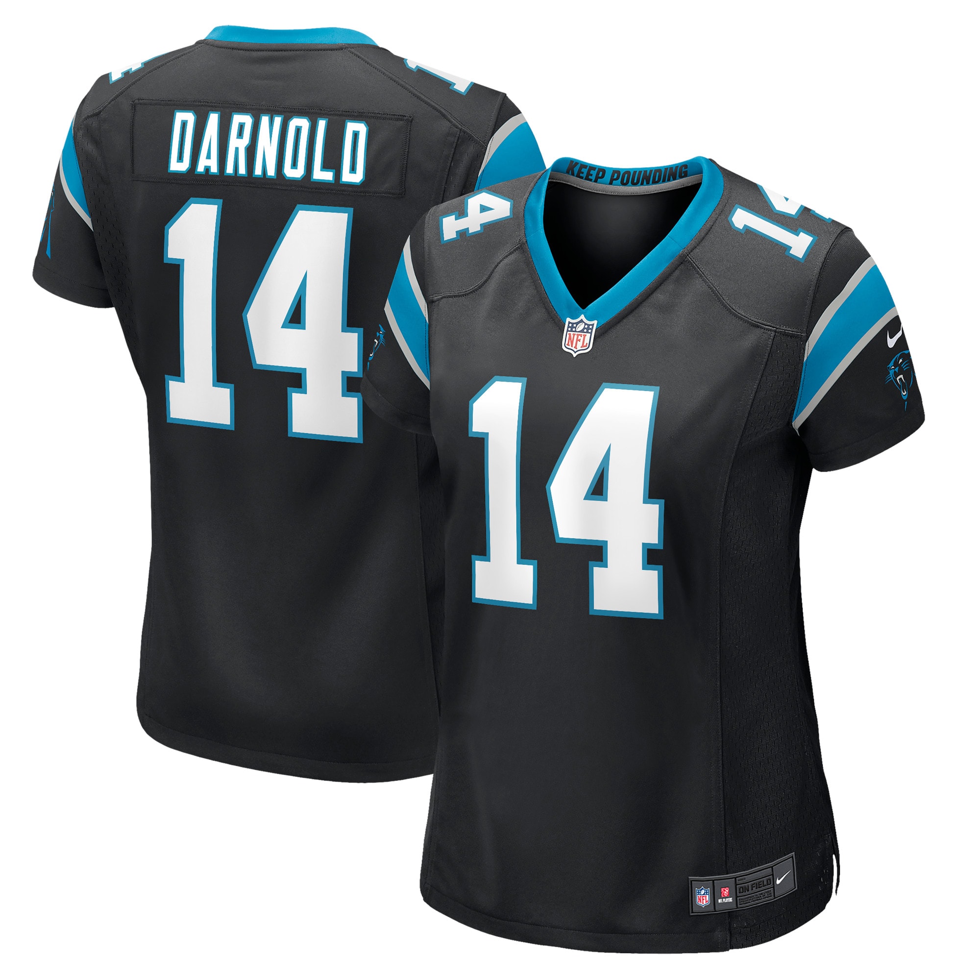 Women's Carolina Panthers Sam Darnold Black Game Jersey Js9299