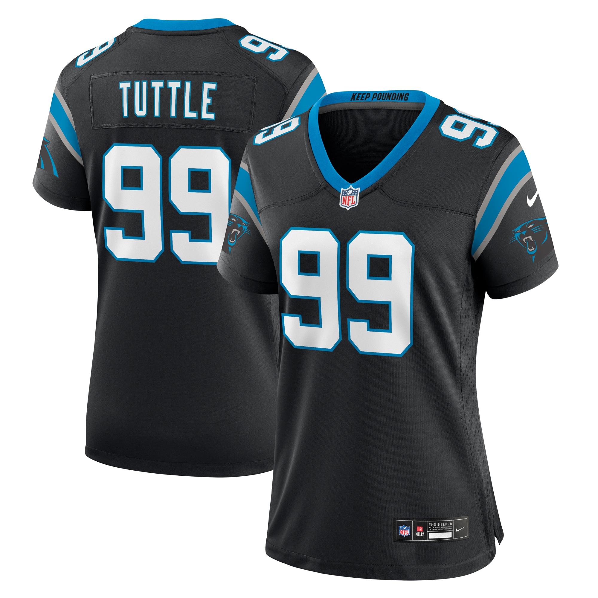 Women's Carolina Panthers Shy Tuttle Black Game Player Jersey Js3650