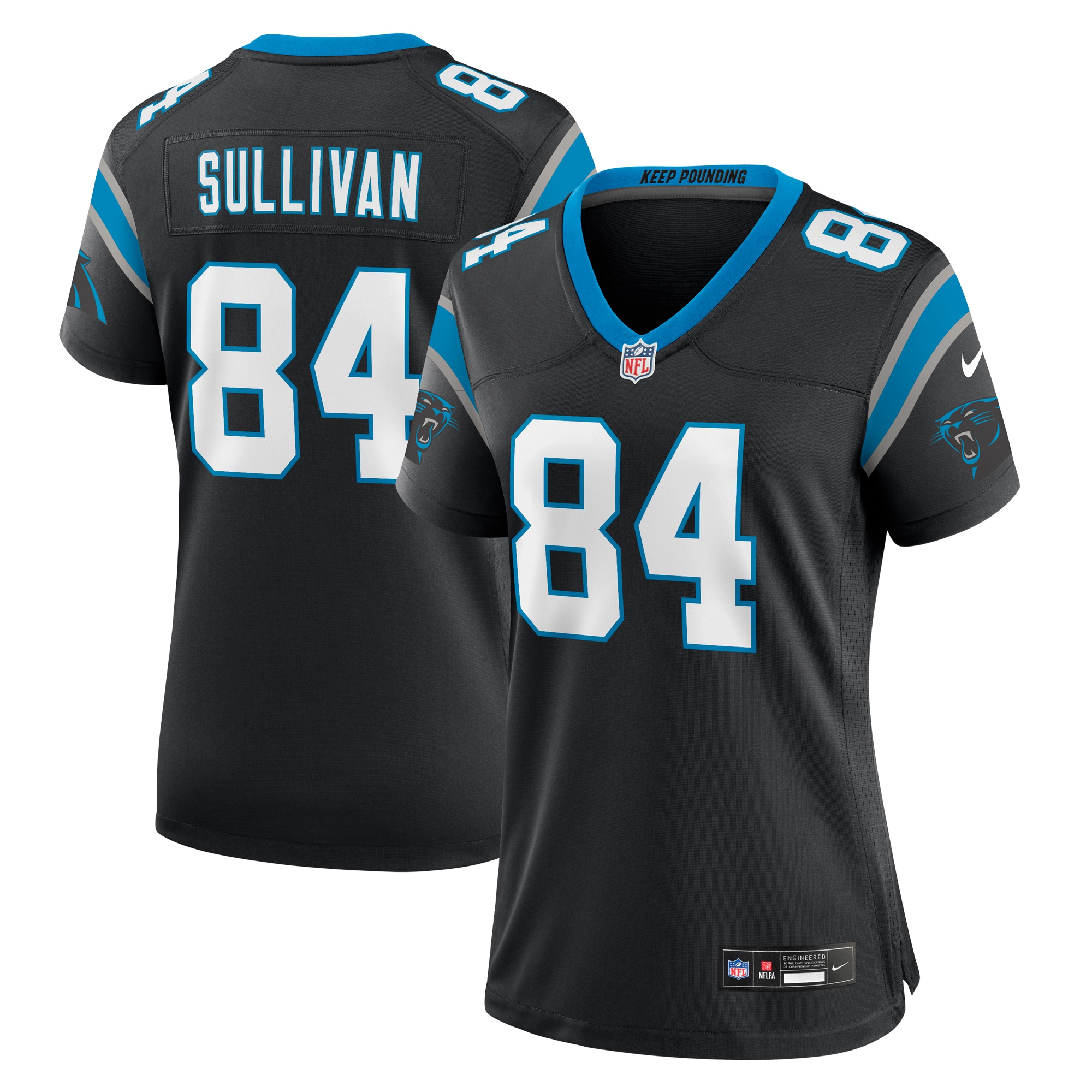 Women's Carolina Panthers Stephen Sullivan Black Team Game Jersey Js5702