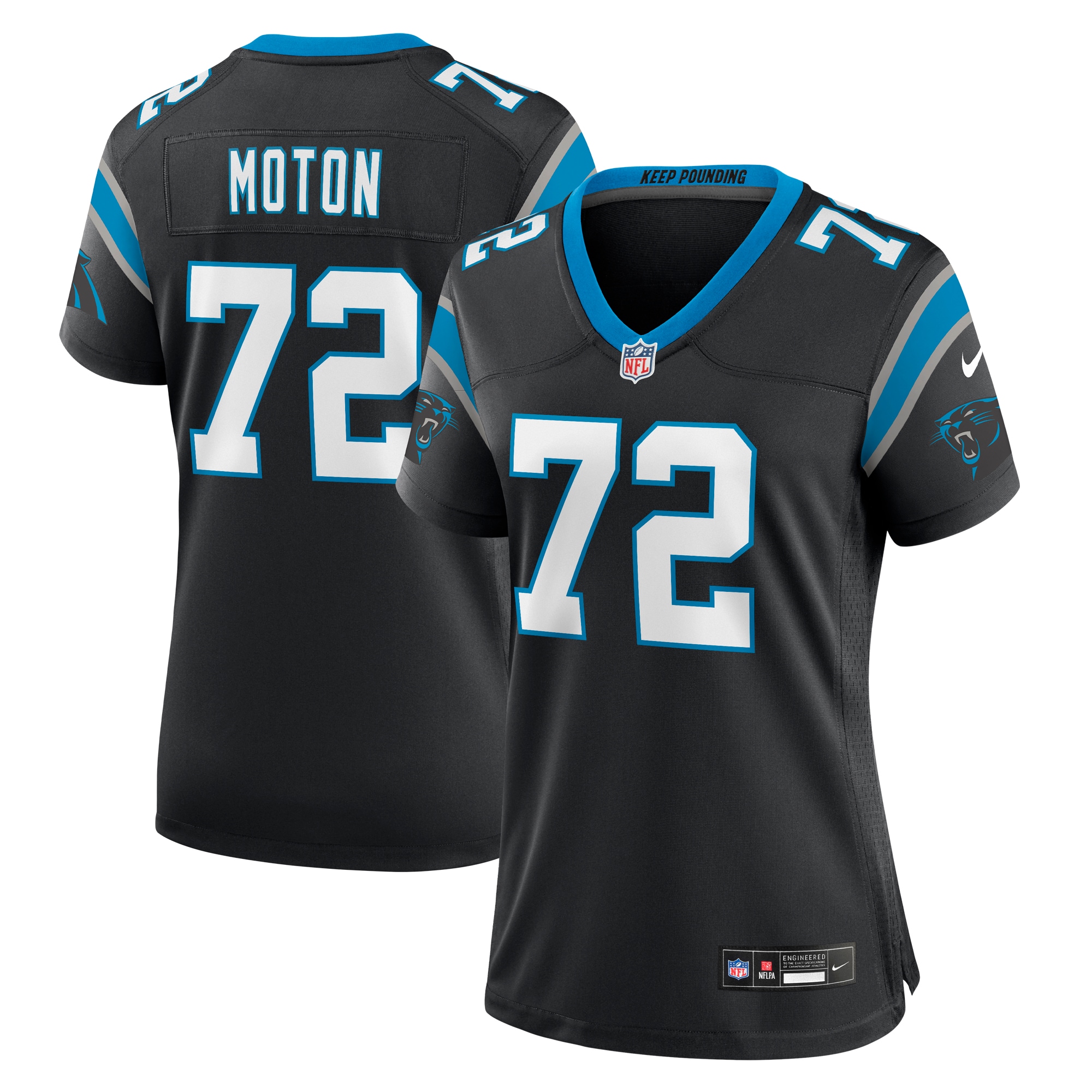 Women's Carolina Panthers Taylor Moton Black Team Game Jersey Js2569