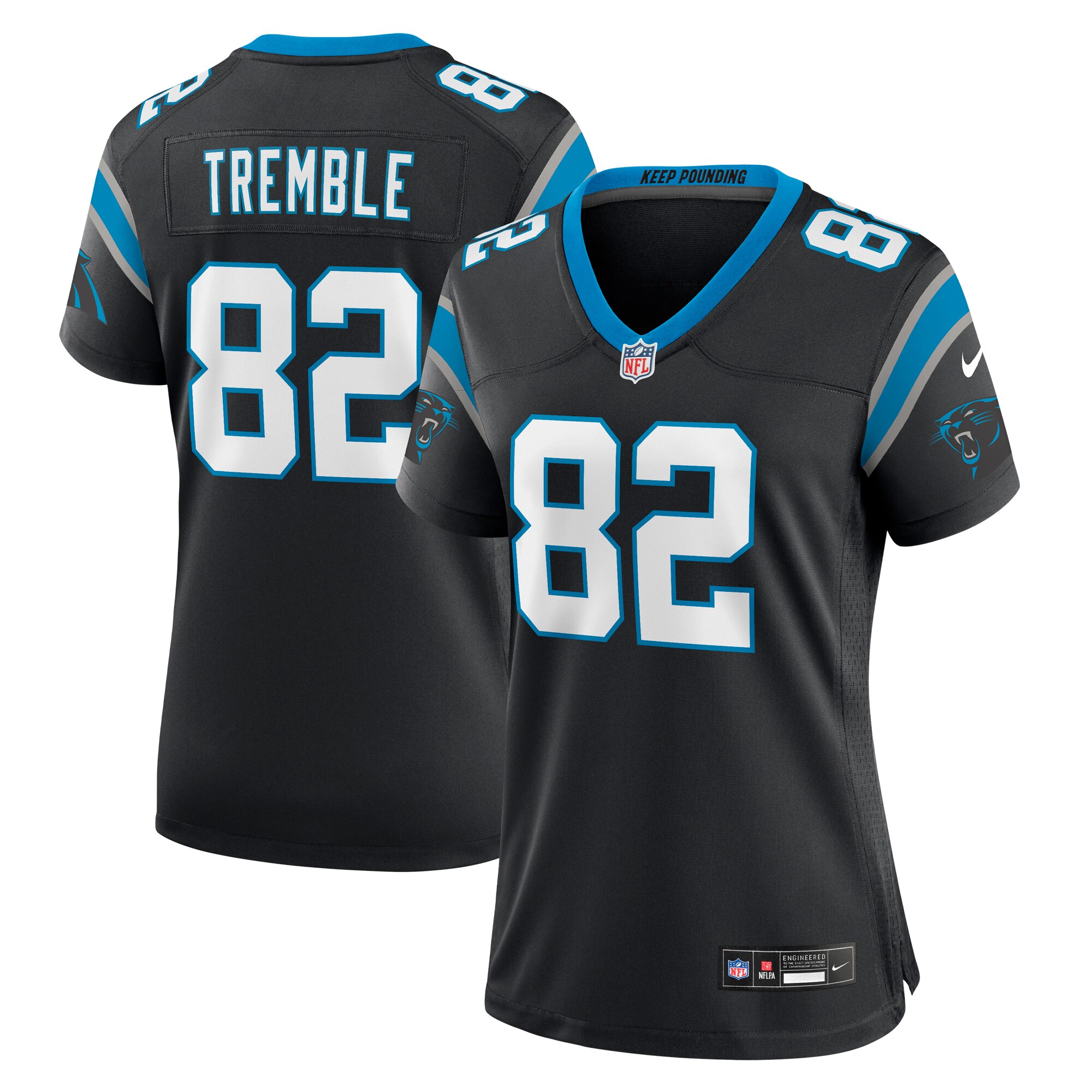 Women's Carolina Panthers Tommy Tremble Black Team Game Jersey Js4751