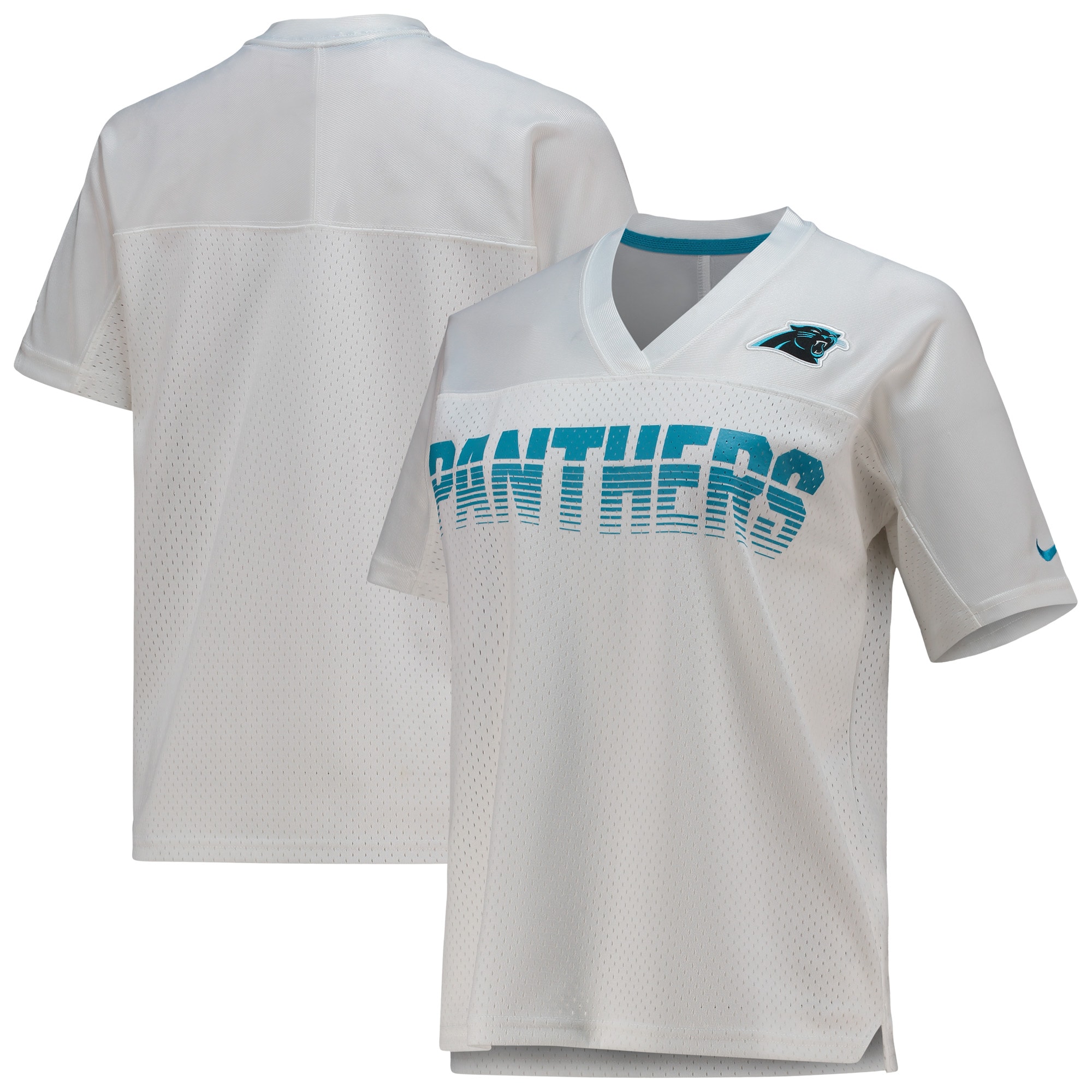 Women's Carolina Panthers White Fan Jersey Js9735