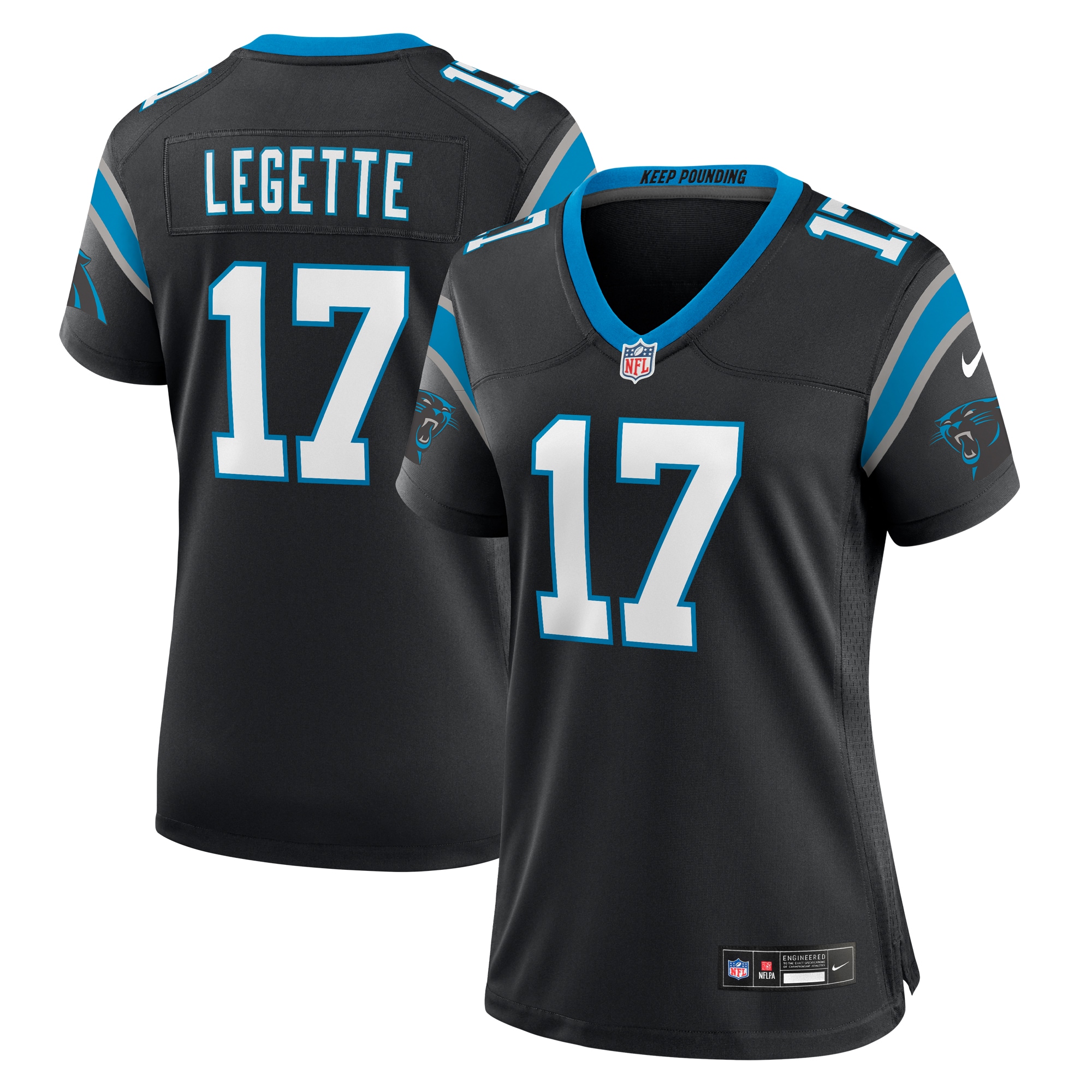 Women's Carolina Panthers Xavier Legette Black Game Jersey Js5160