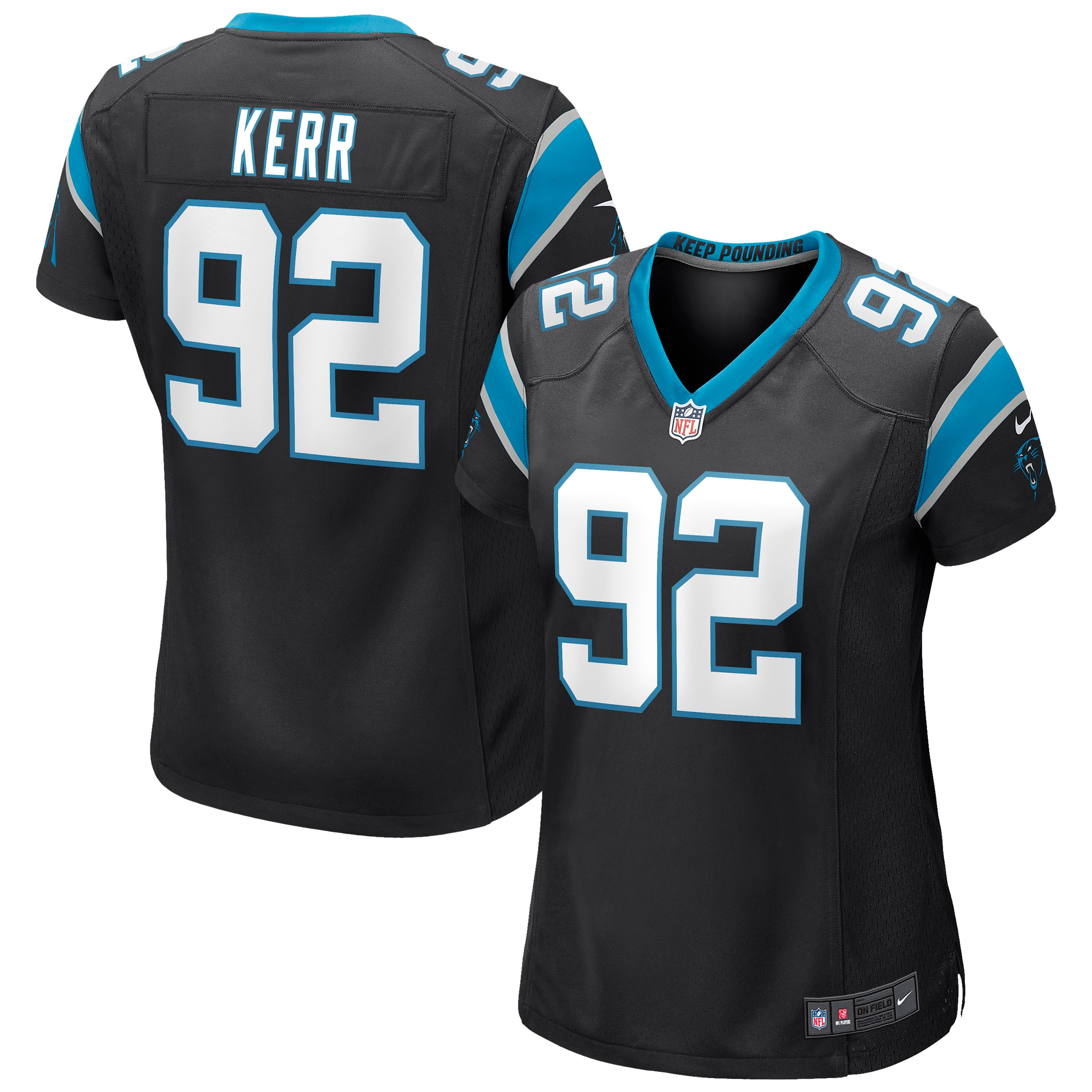 Women's Carolina Panthers Zach Kerr Black Game Jersey Js2099
