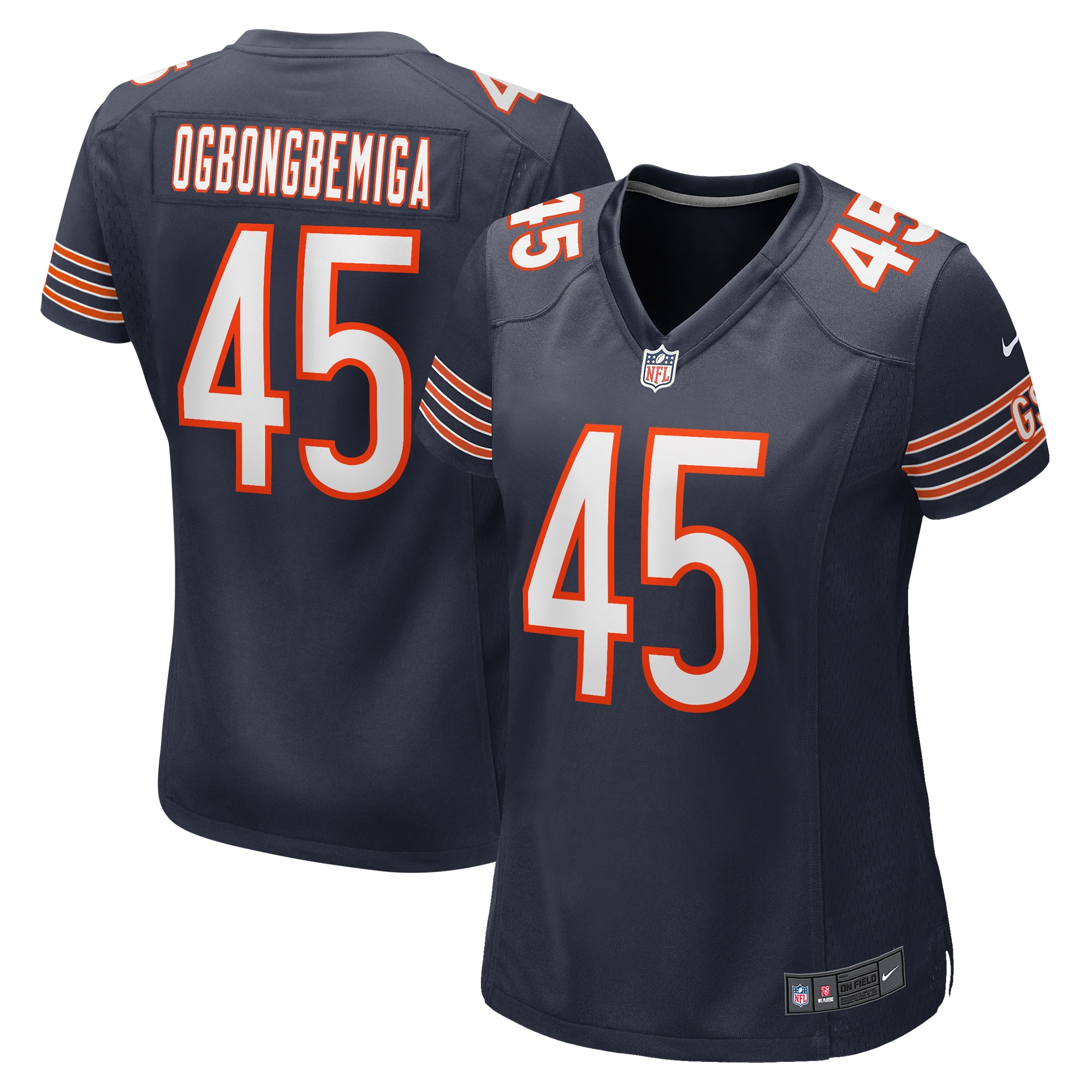 Women's Chicago Bears Amen Ogbongbemiga Navy Game Jersey Js7881