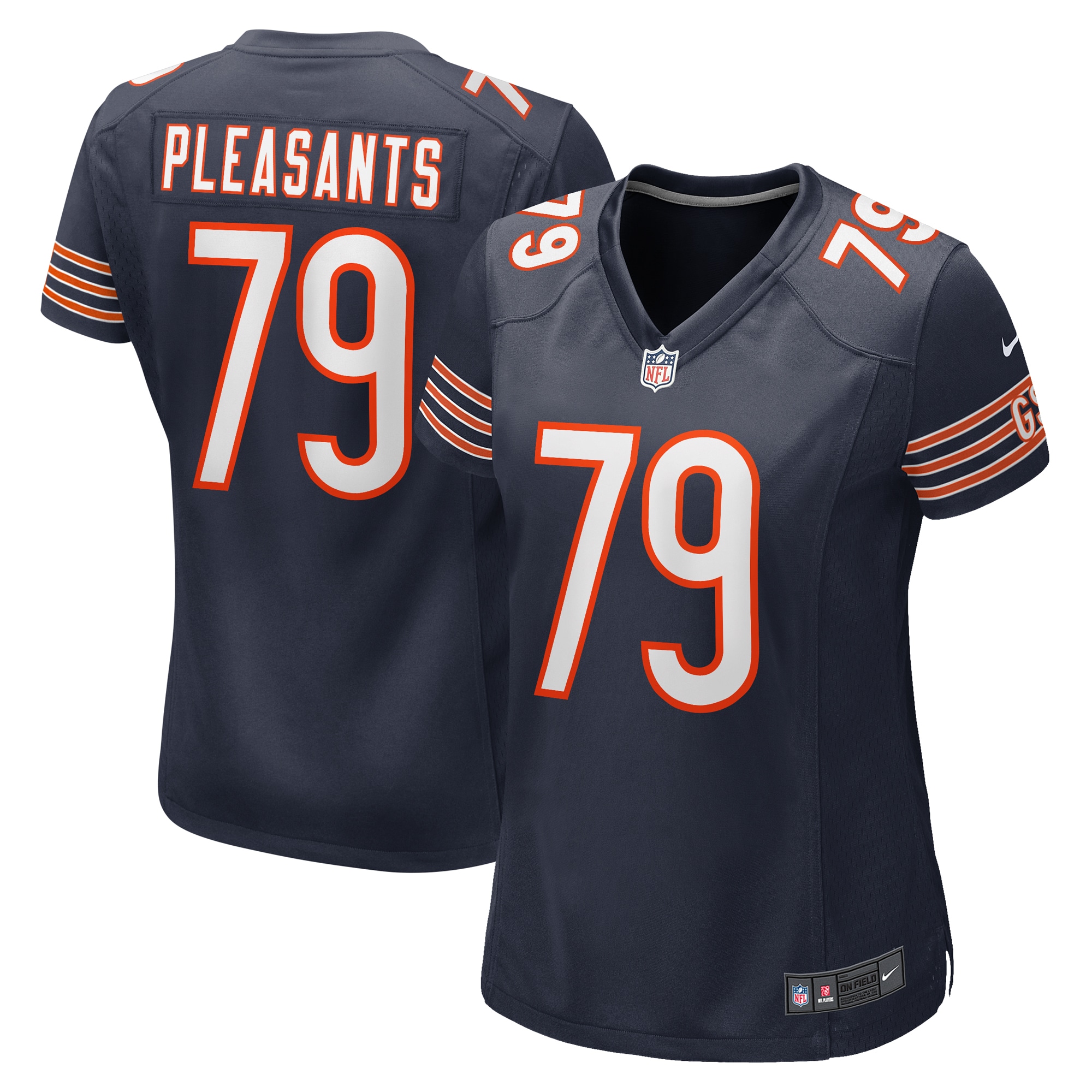 Women's Chicago Bears Austen Pleasants Navy Game Jersey Js5678