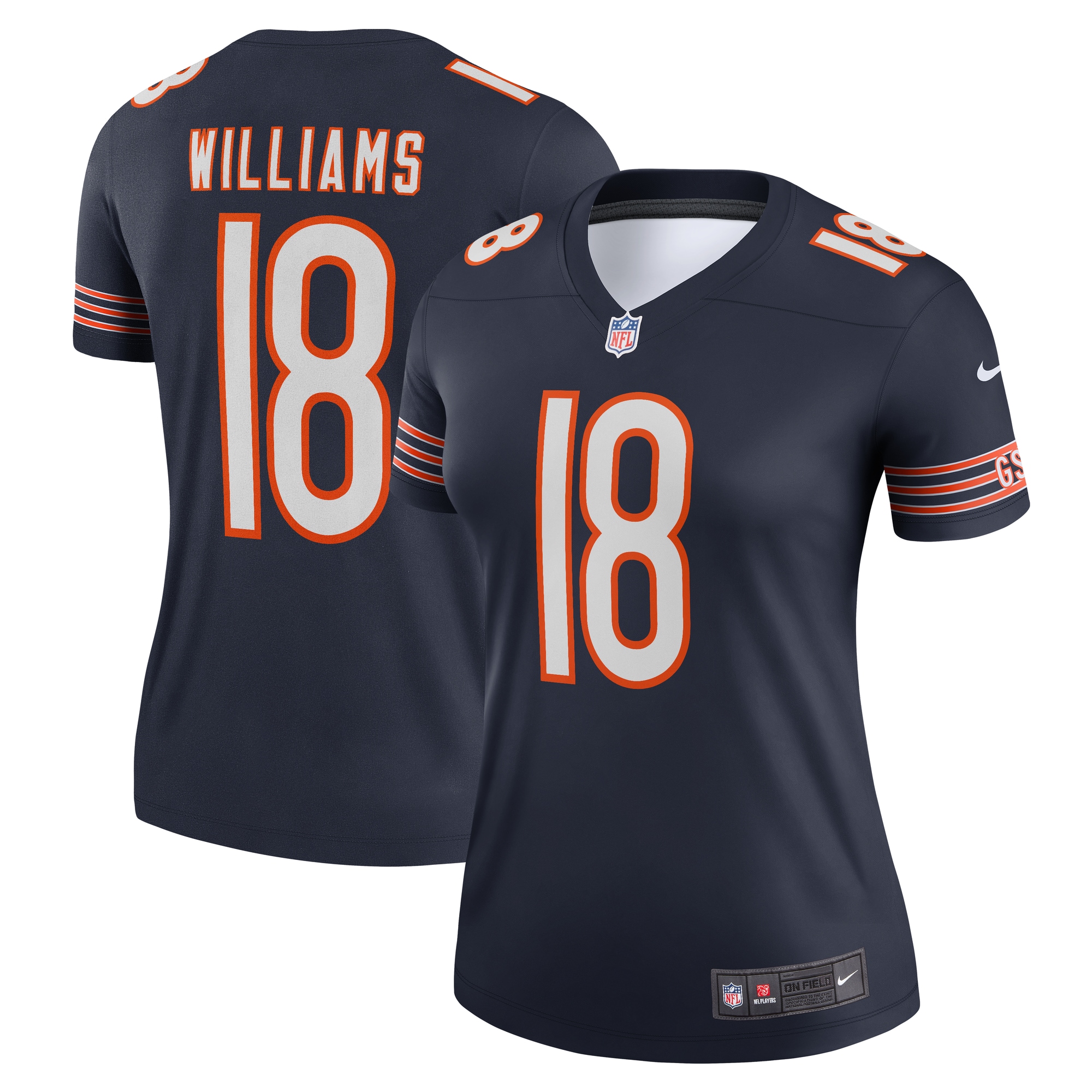 Women's Chicago Bears Caleb Williams Navy Legend Player Performance Top Js4115