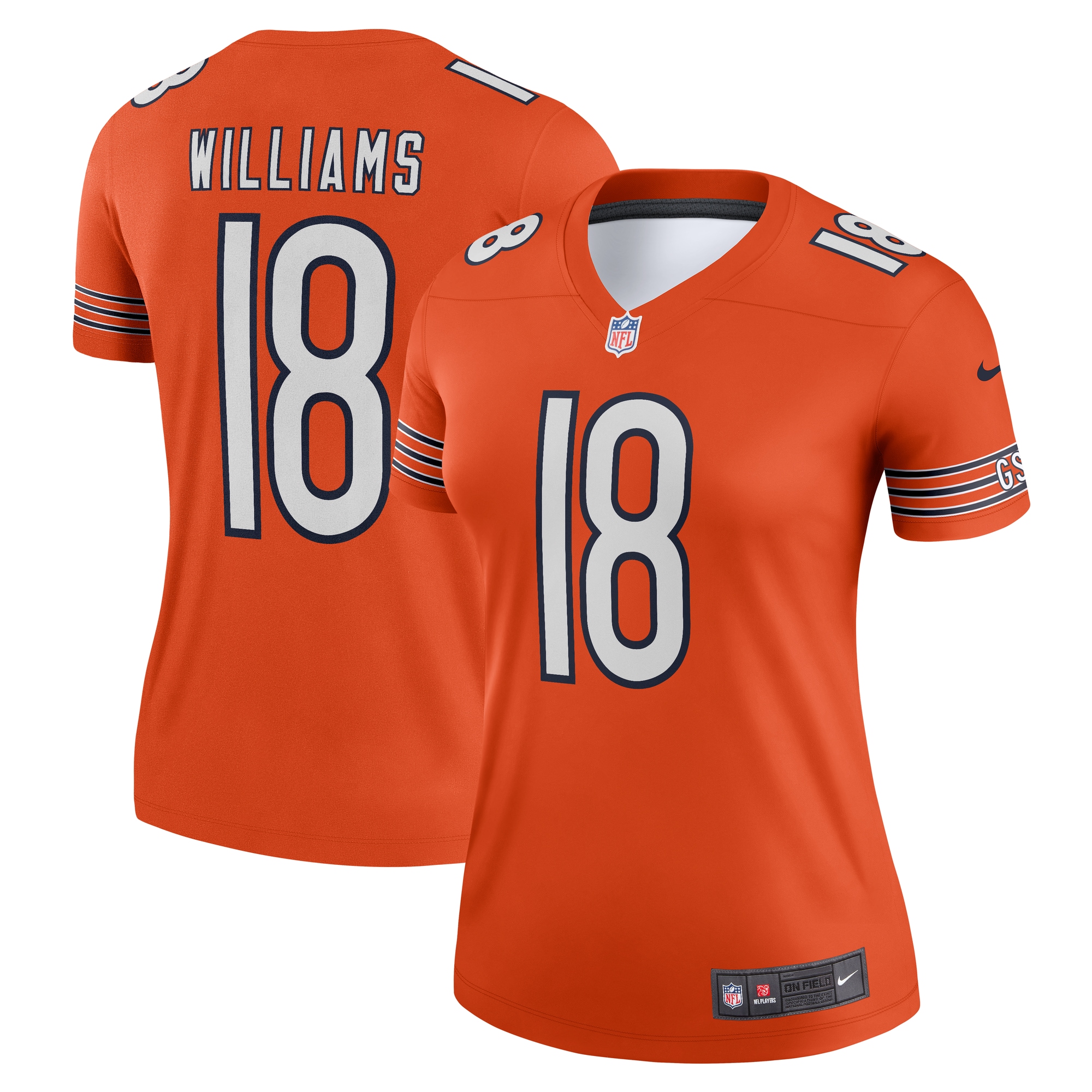 Women's Chicago Bears Caleb Williams Orange Alternate Legend Player Performance Top Js9880