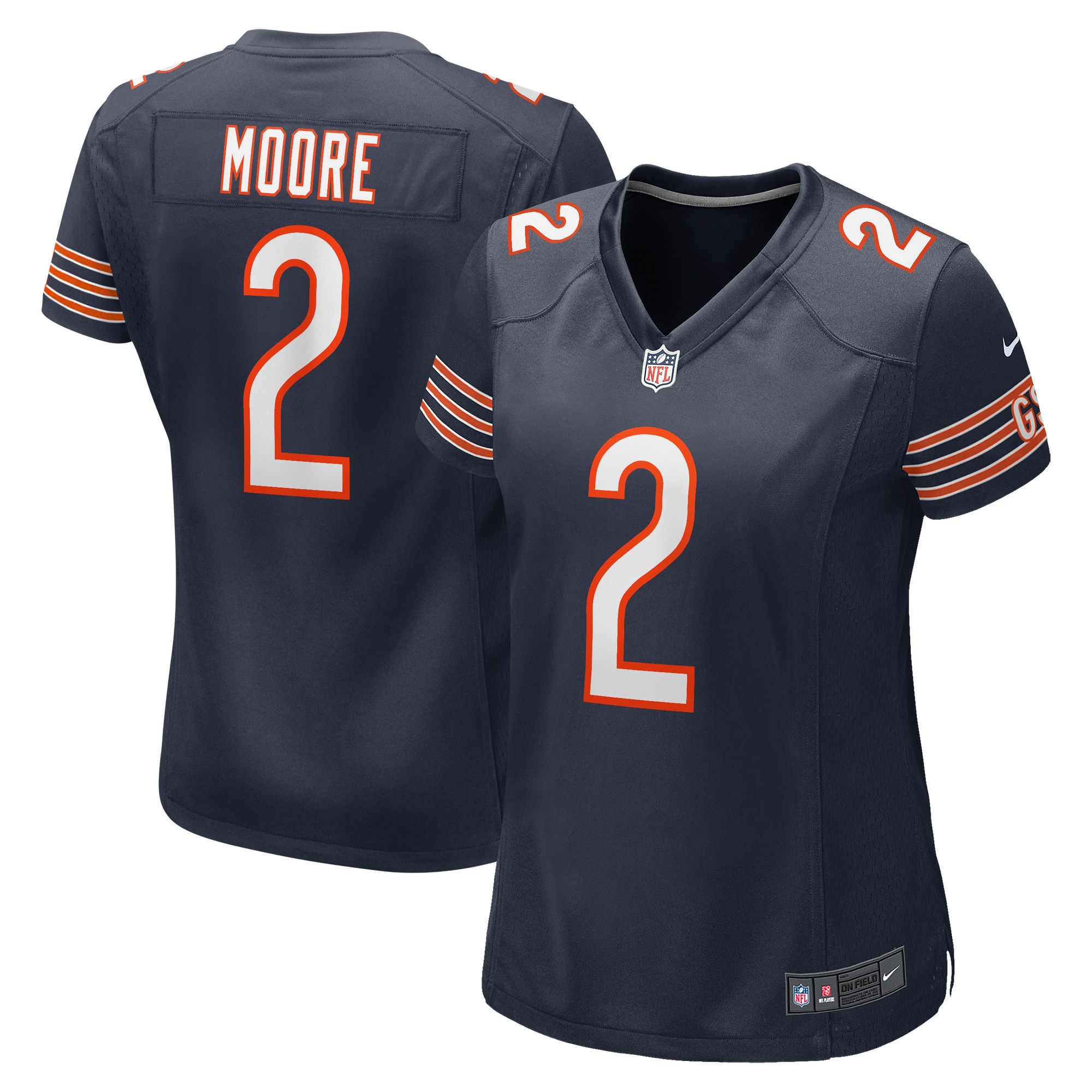 Women's Chicago Bears D.j. Moore Navy Player Jersey Js3600