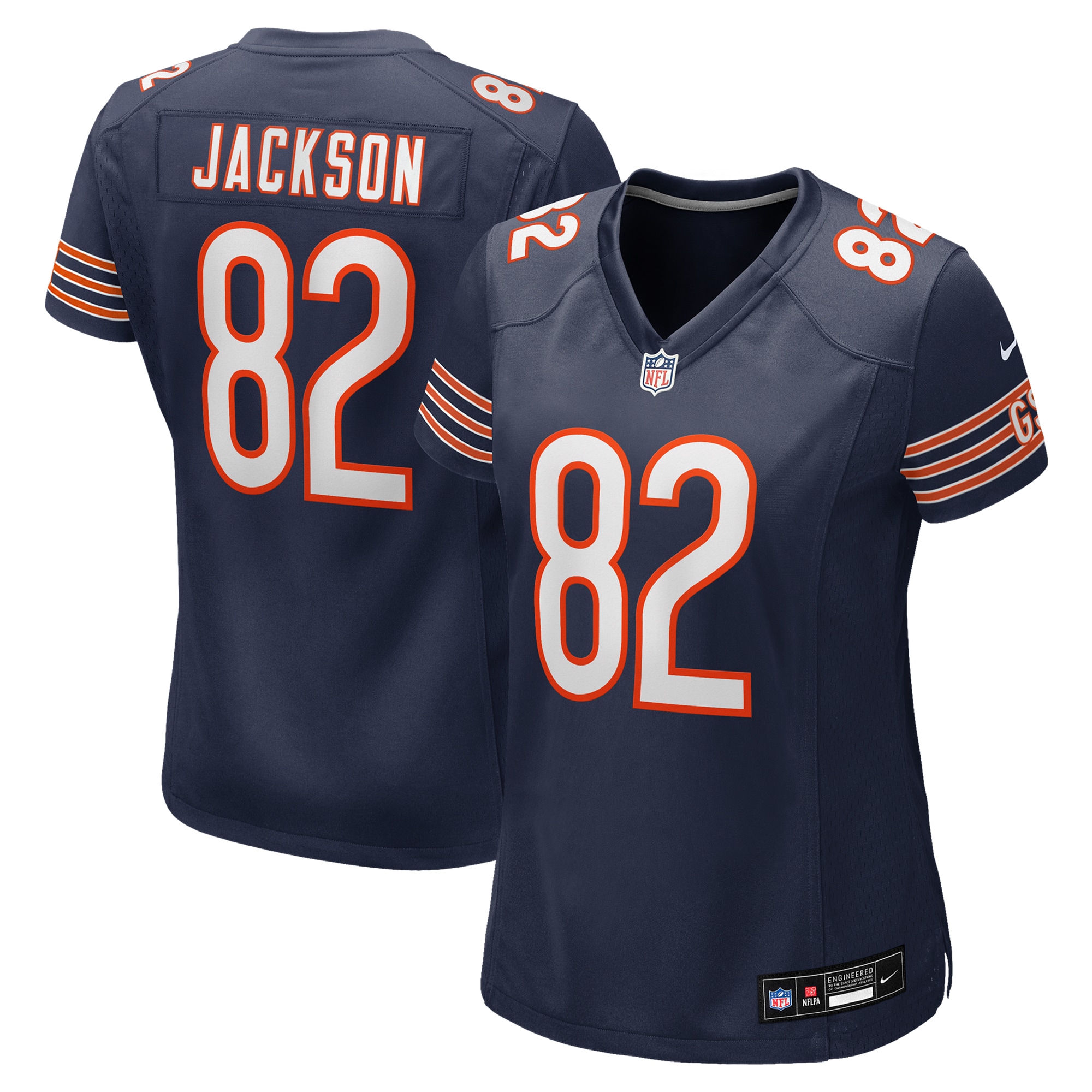 Women's Chicago Bears John Jackson Navy Game Jersey Js8422