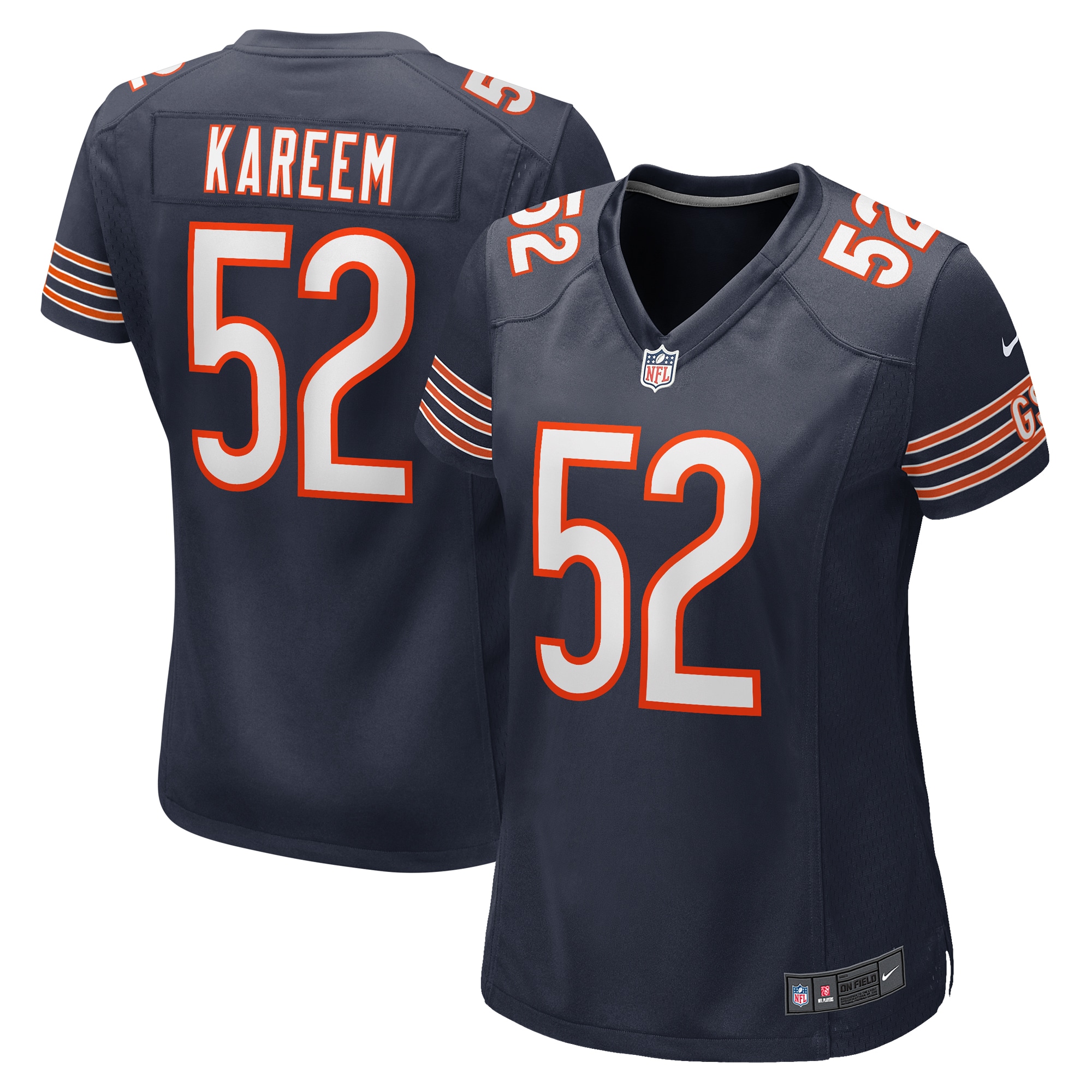 Women's Chicago Bears Khalid Kareem Navy Team Game Jersey Js8601