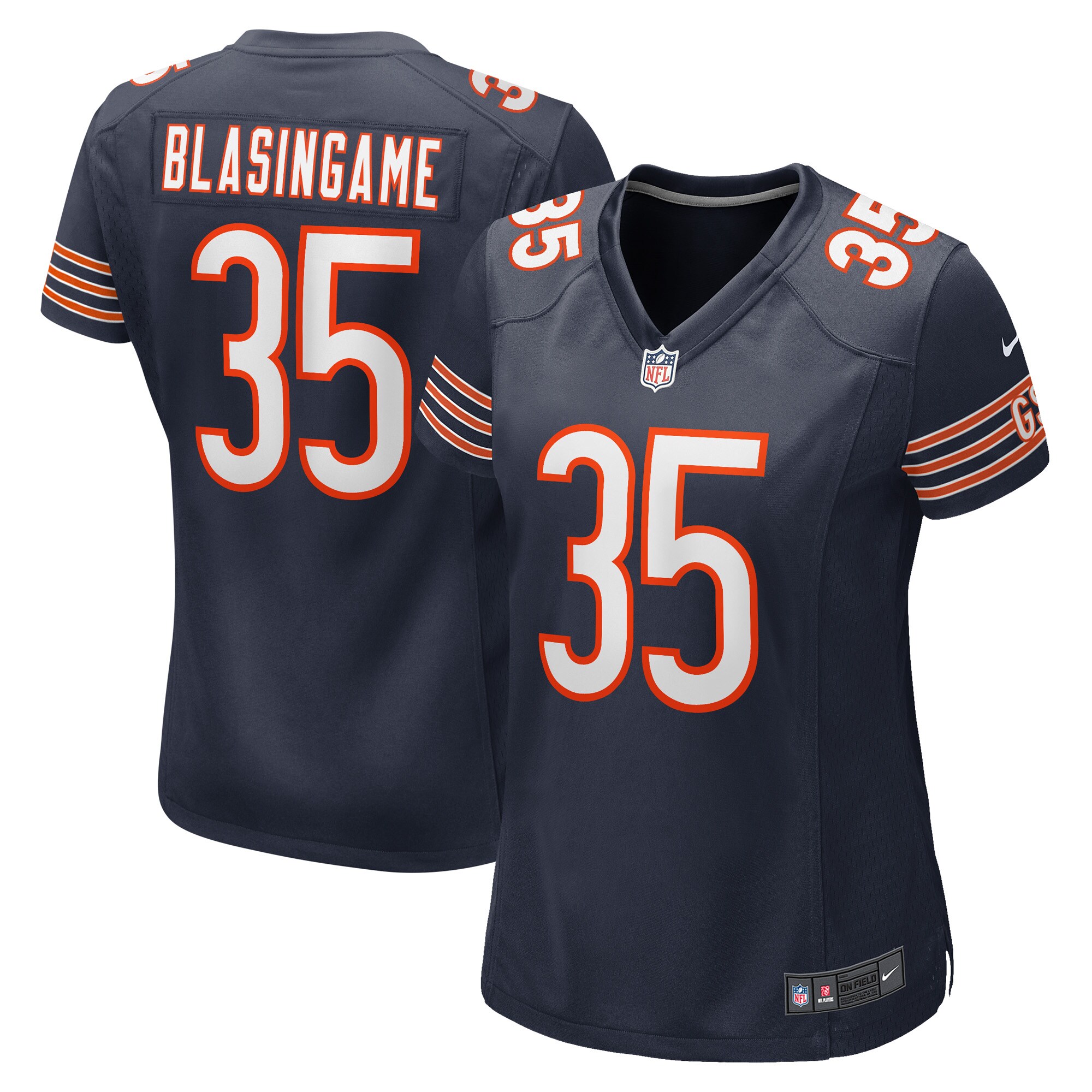 Women's Chicago Bears Khari Blasingame Navy Game Player Jersey Js5236