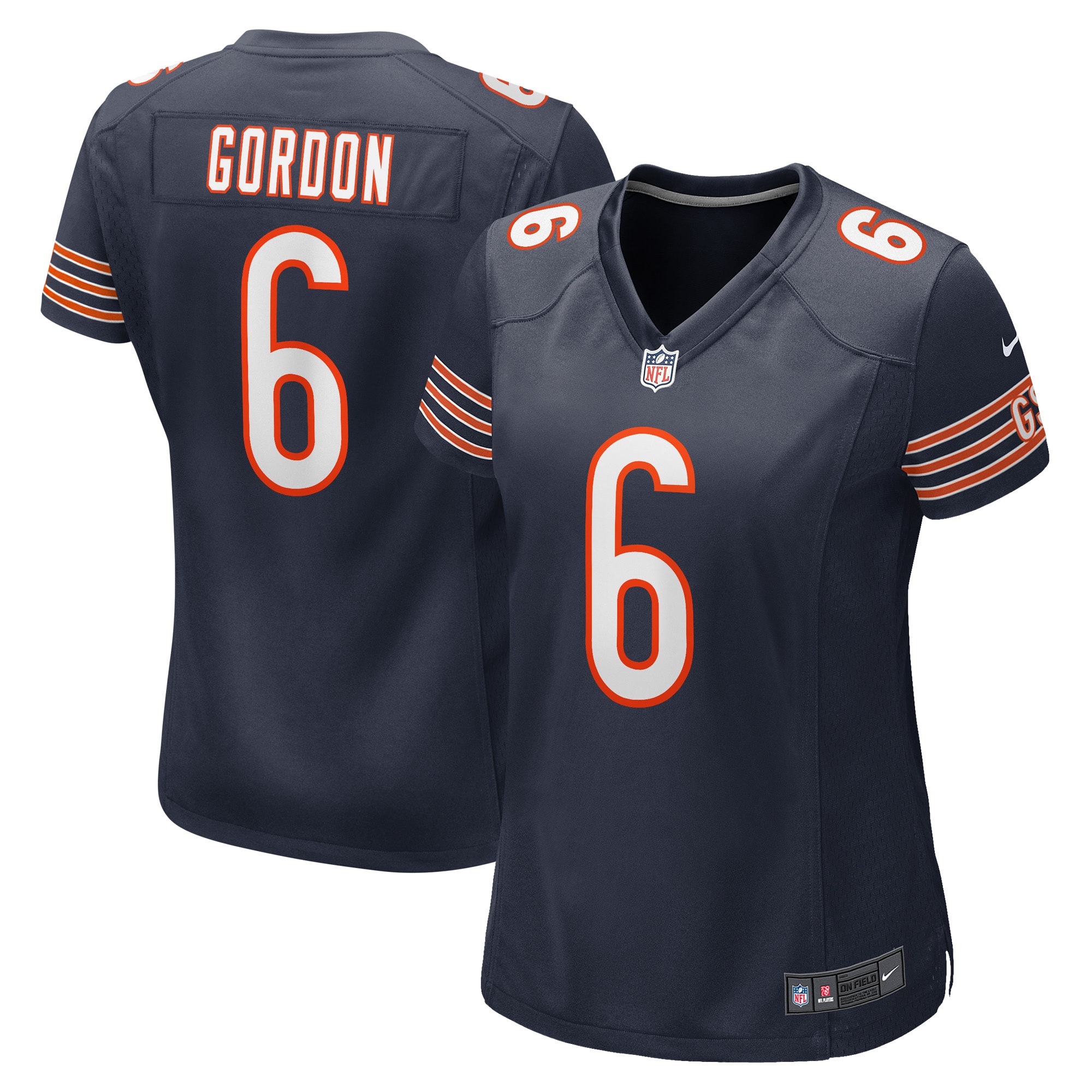 Women's Chicago Bears Kyler Gordon Navy Game Player Jersey Js9157