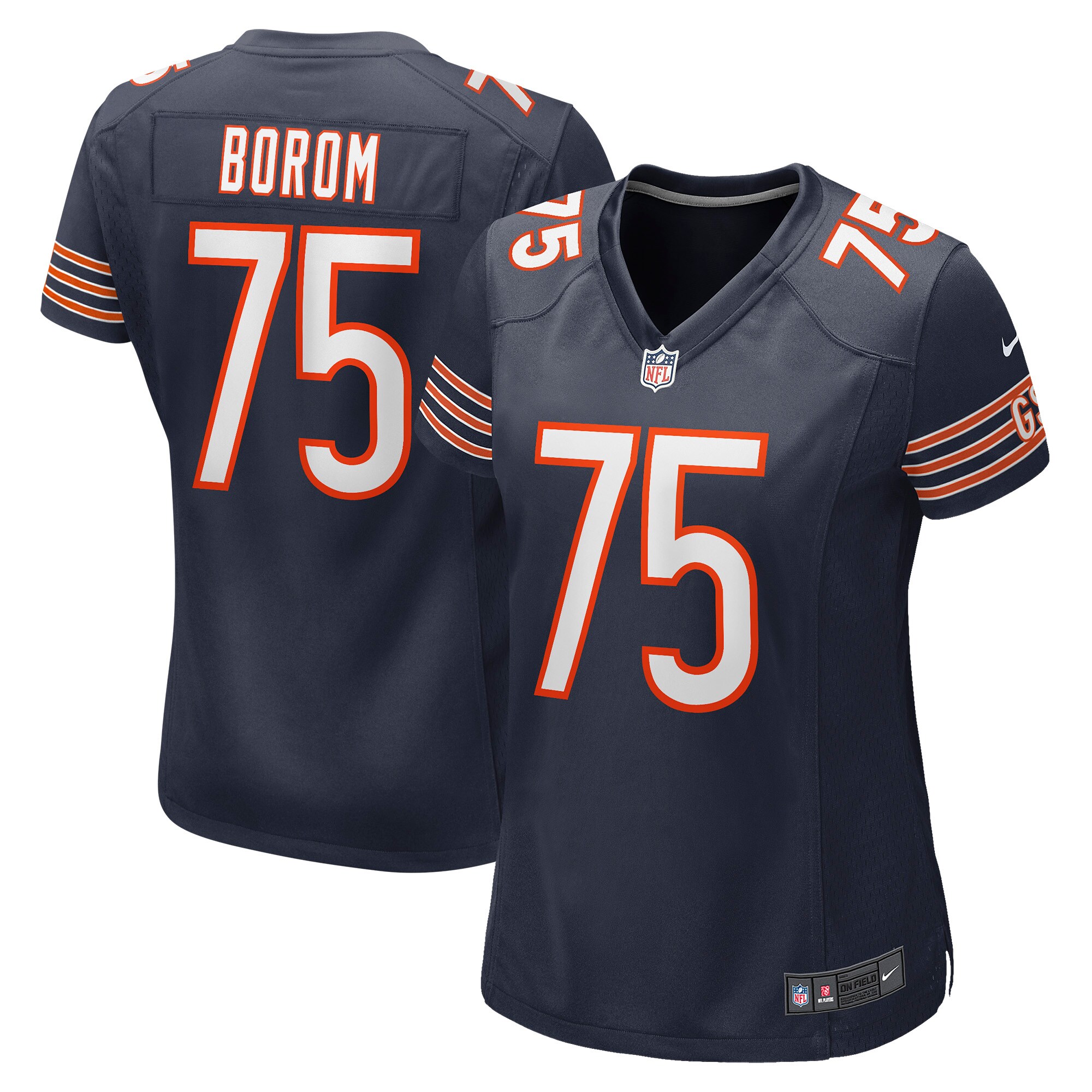 Women's Chicago Bears Larry Borom Navy Game Jersey Js4679