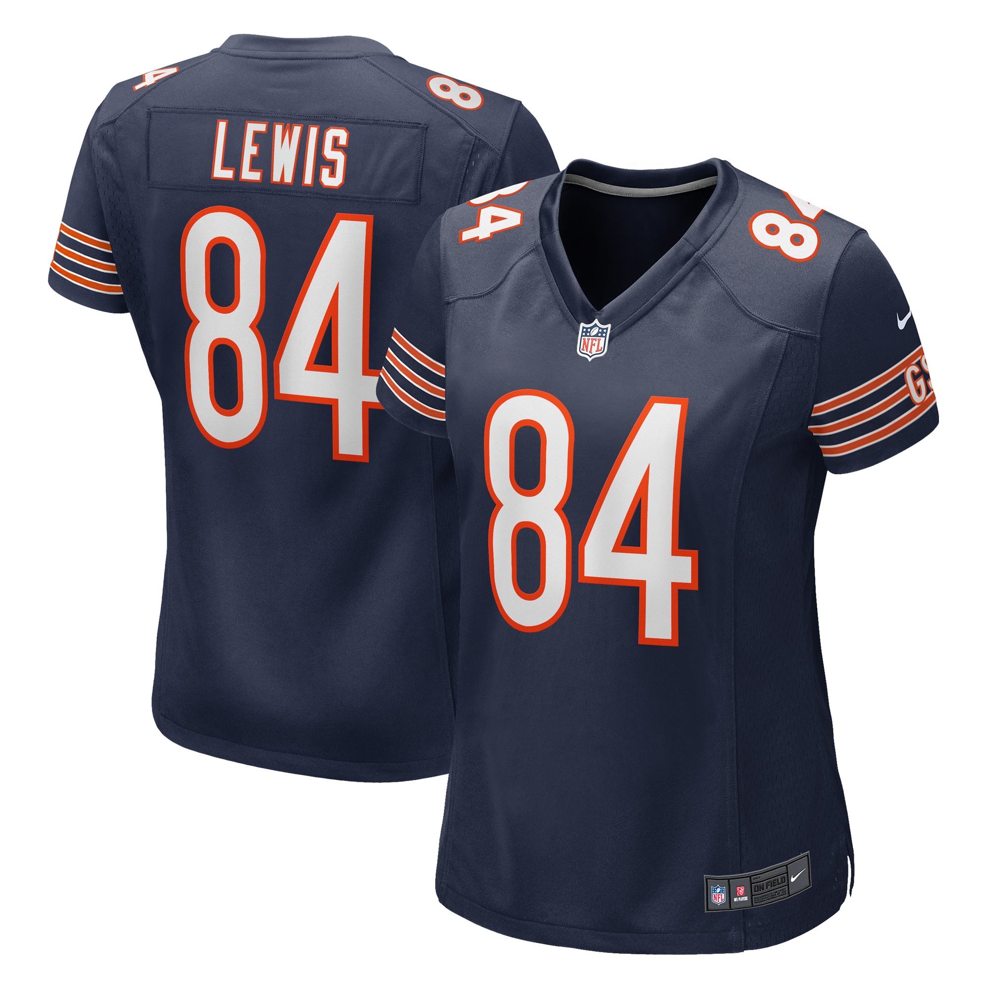 Women's Chicago Bears Marcedes Lewis Navy Game Jersey Js3132