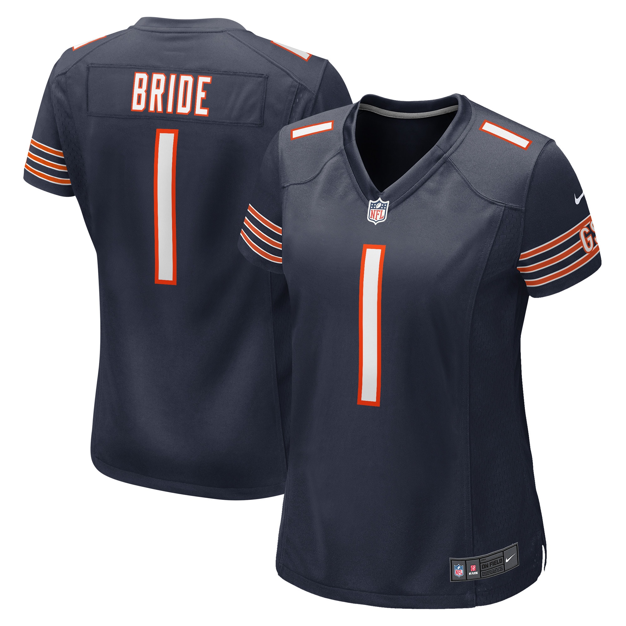 Women's Chicago Bears Number 1 Bride Navy Game Jersey Js2855