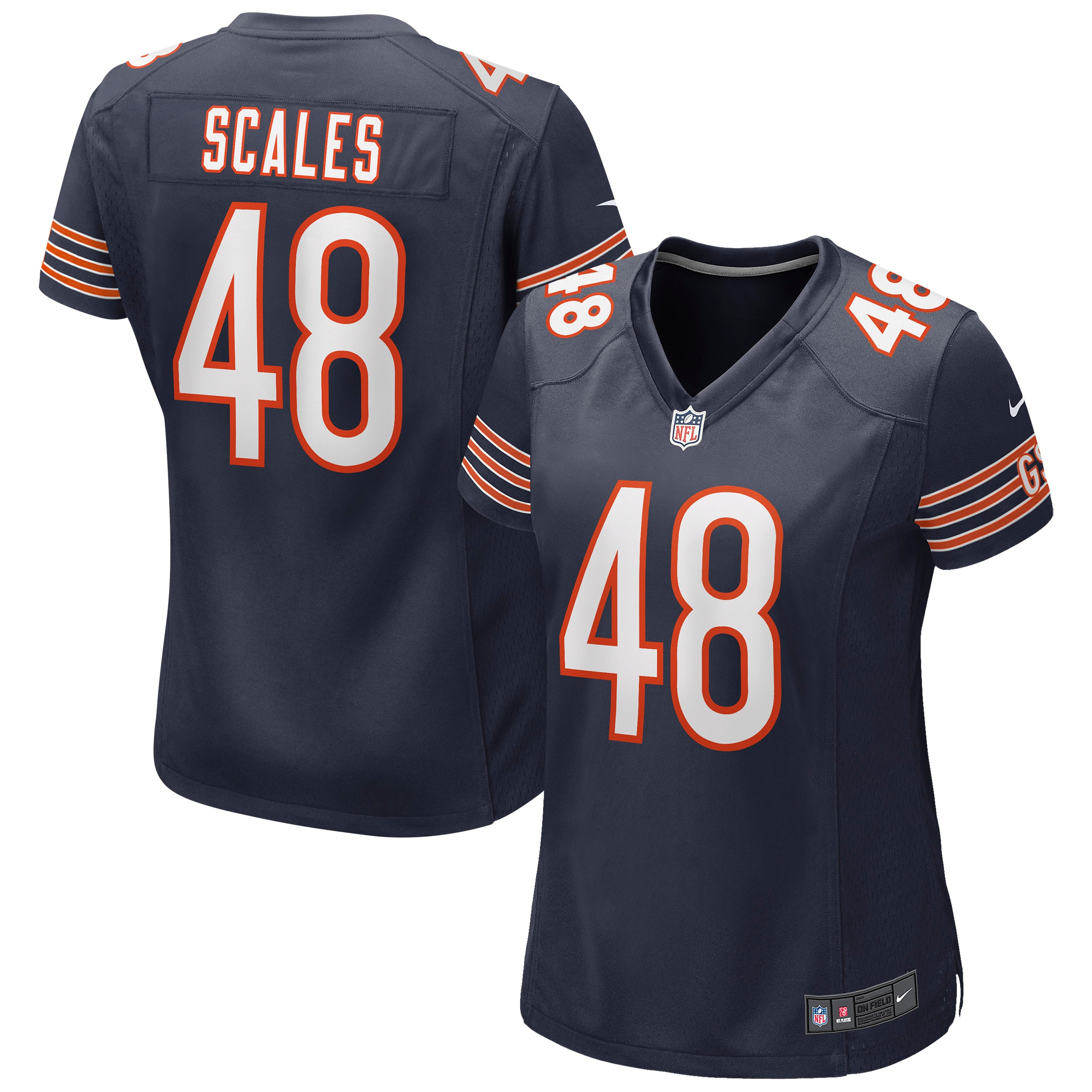 Women's Chicago Bears Patrick Scales Navy Game Jersey Js8376