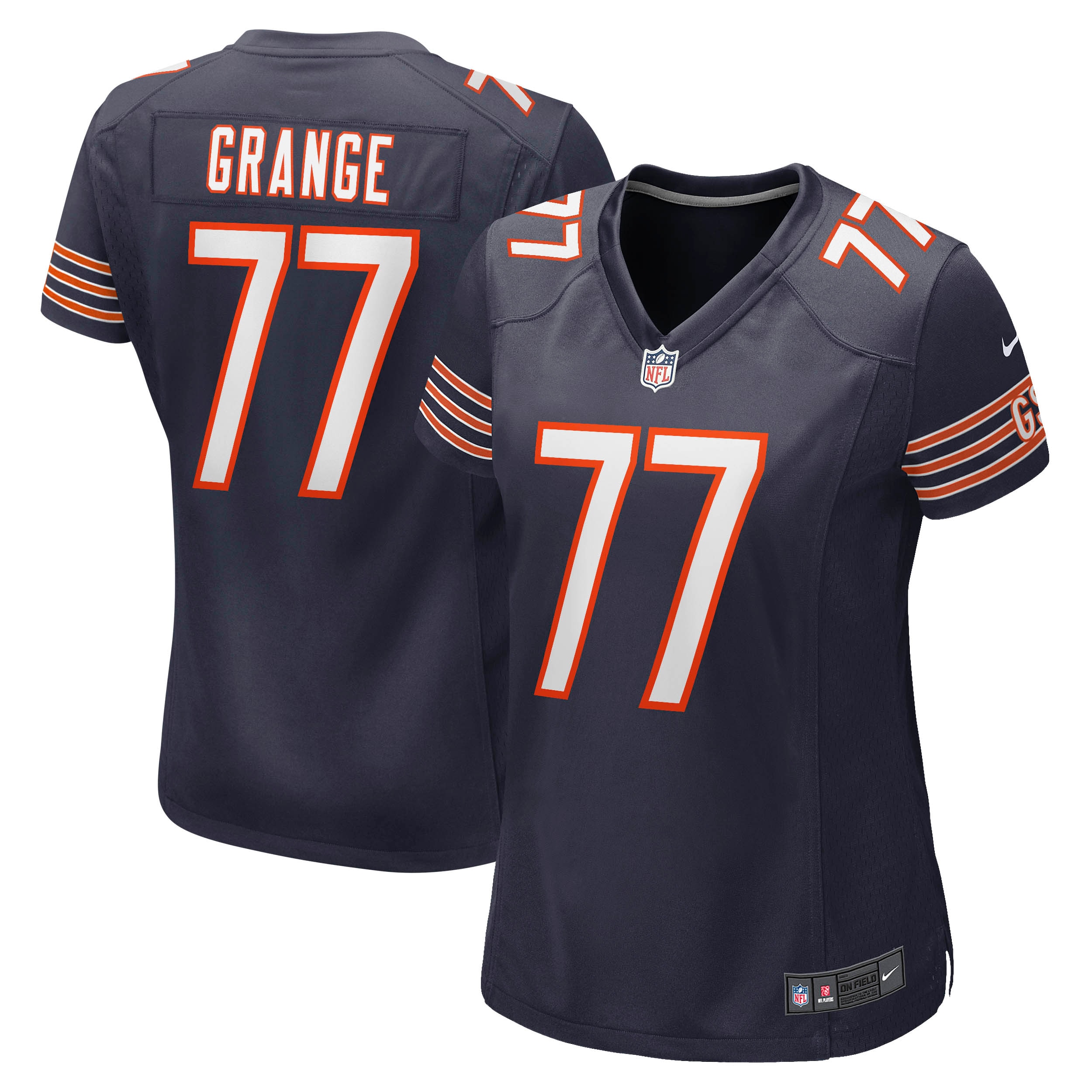Women's Chicago Bears Red Grange Navy Retired Player Jersey Js3538