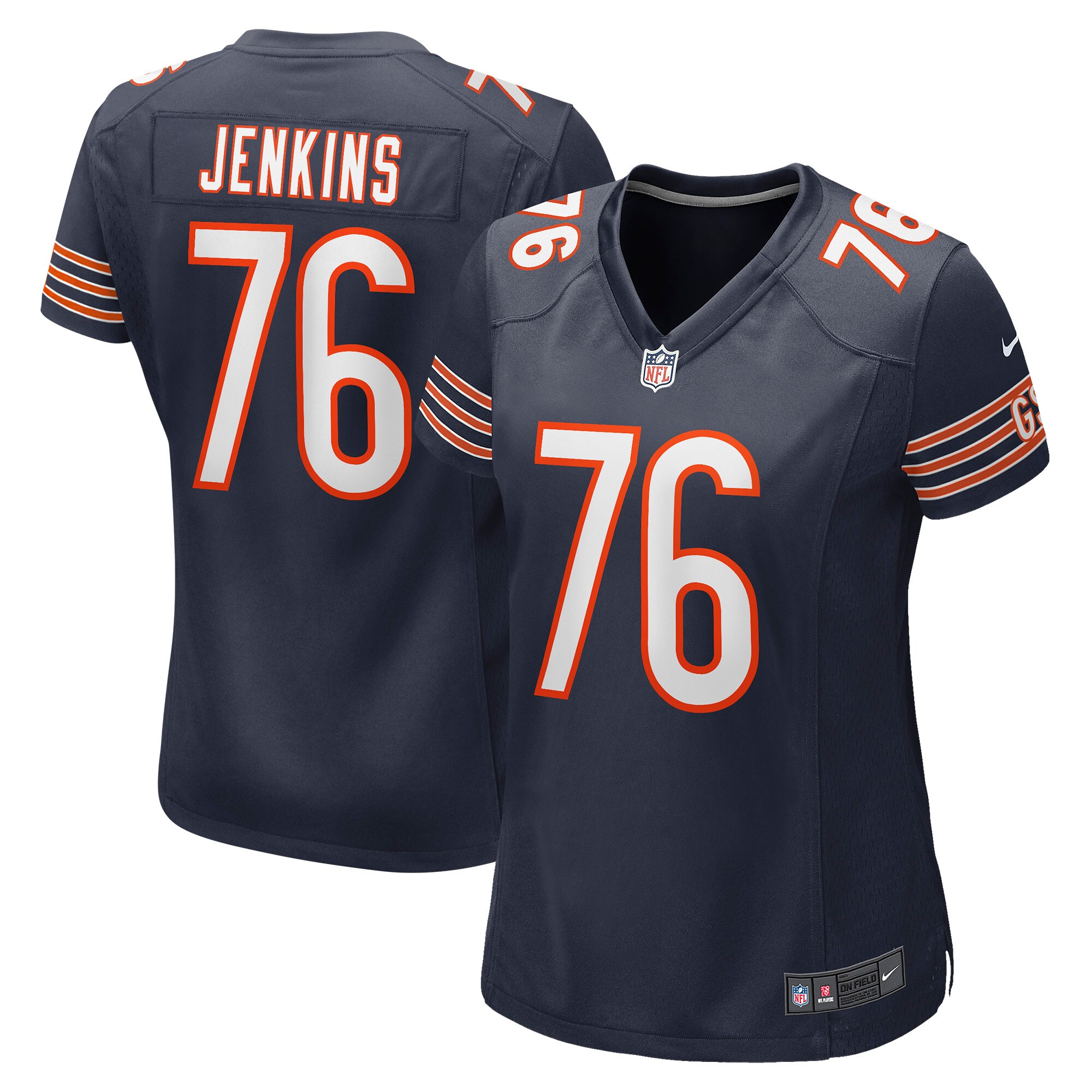 Women's Chicago Bears Teven Jenkins Navy Game Jersey Js2692