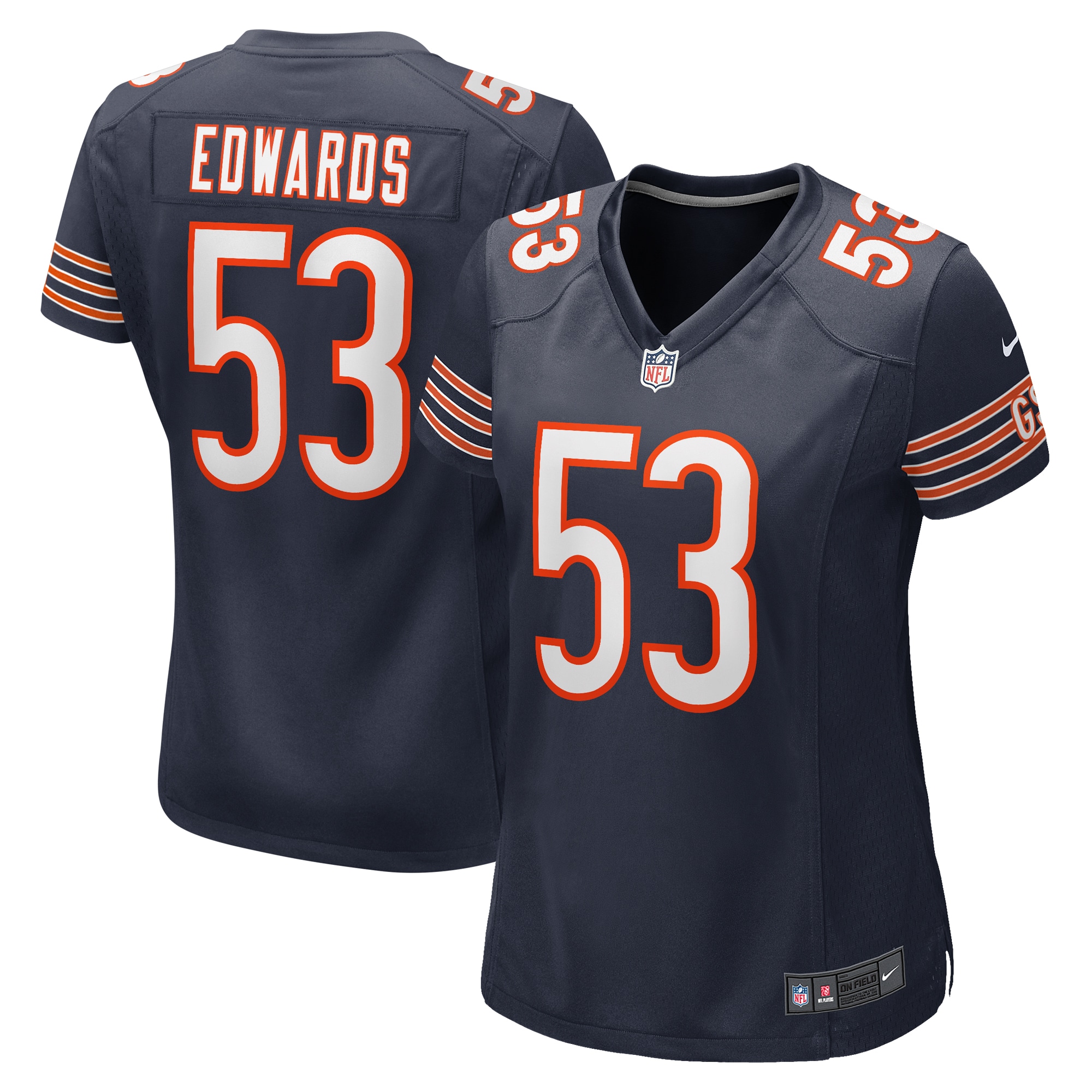 Women's Chicago Bears Tj Edwards Navy Game Player Jersey Js2245