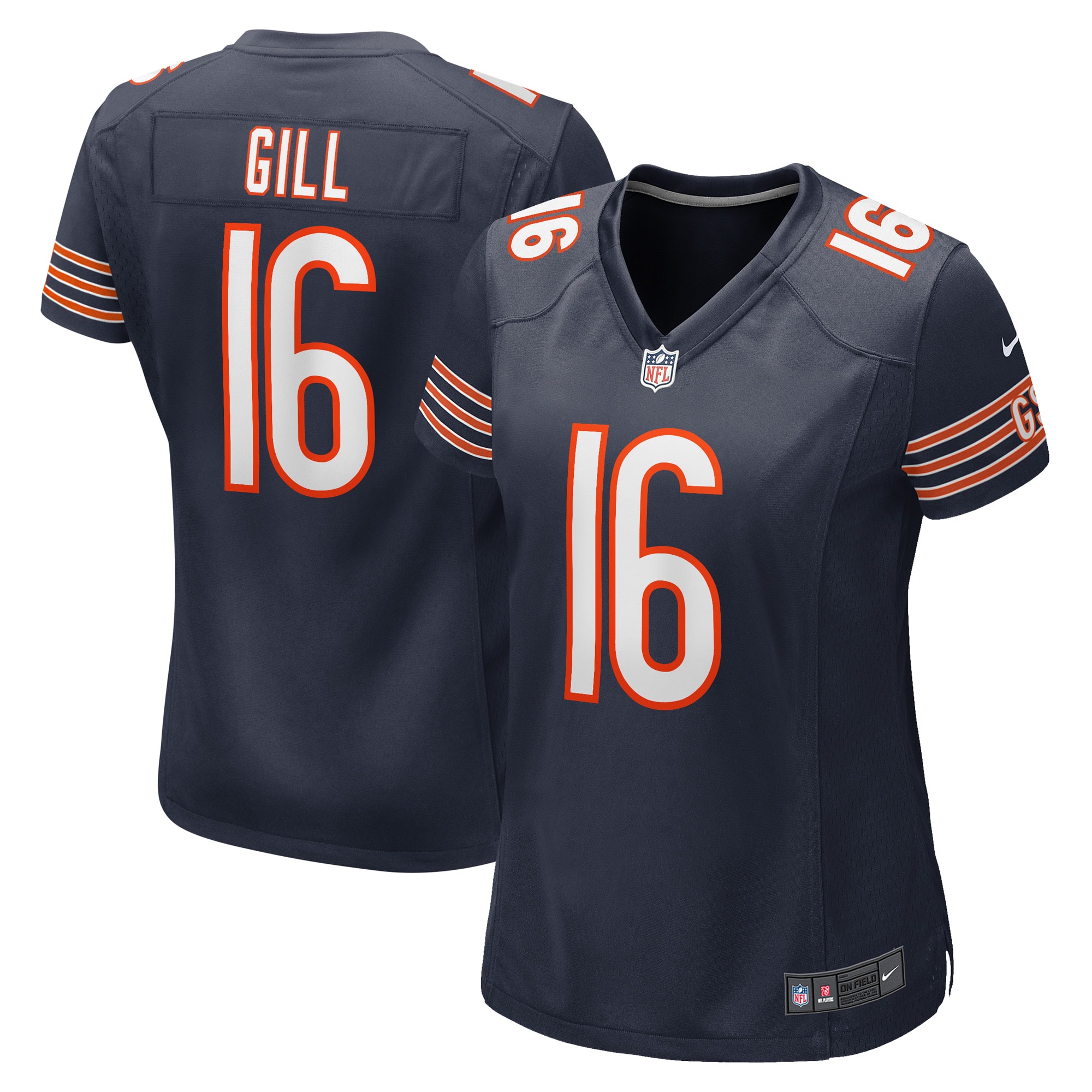 Women's Chicago Bears Trenton Gill Navy Game Player Jersey Js3257